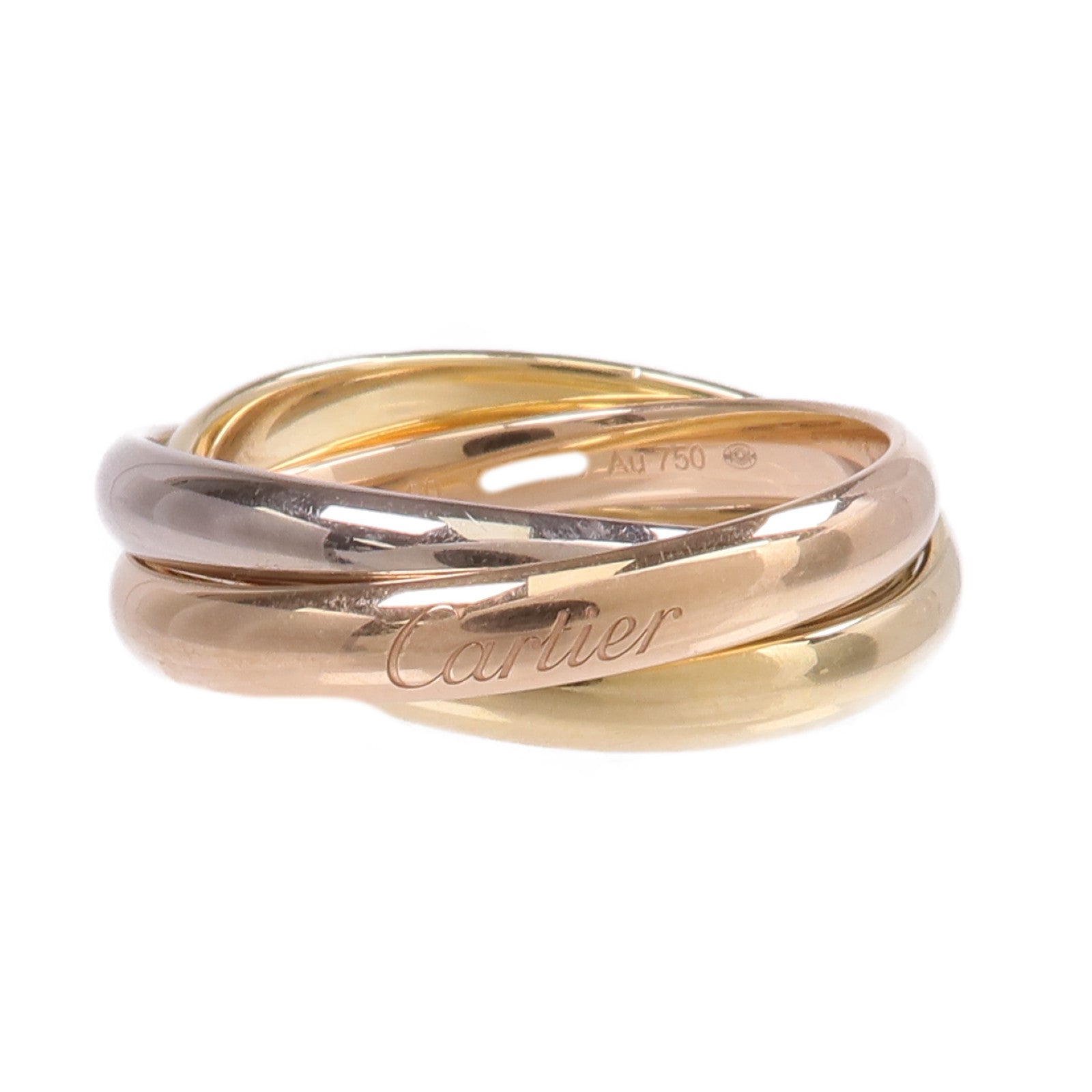 CARTIER 18K黃金/白金/玫瑰金Trinity Ring戒指Cartier#60/US#9.25