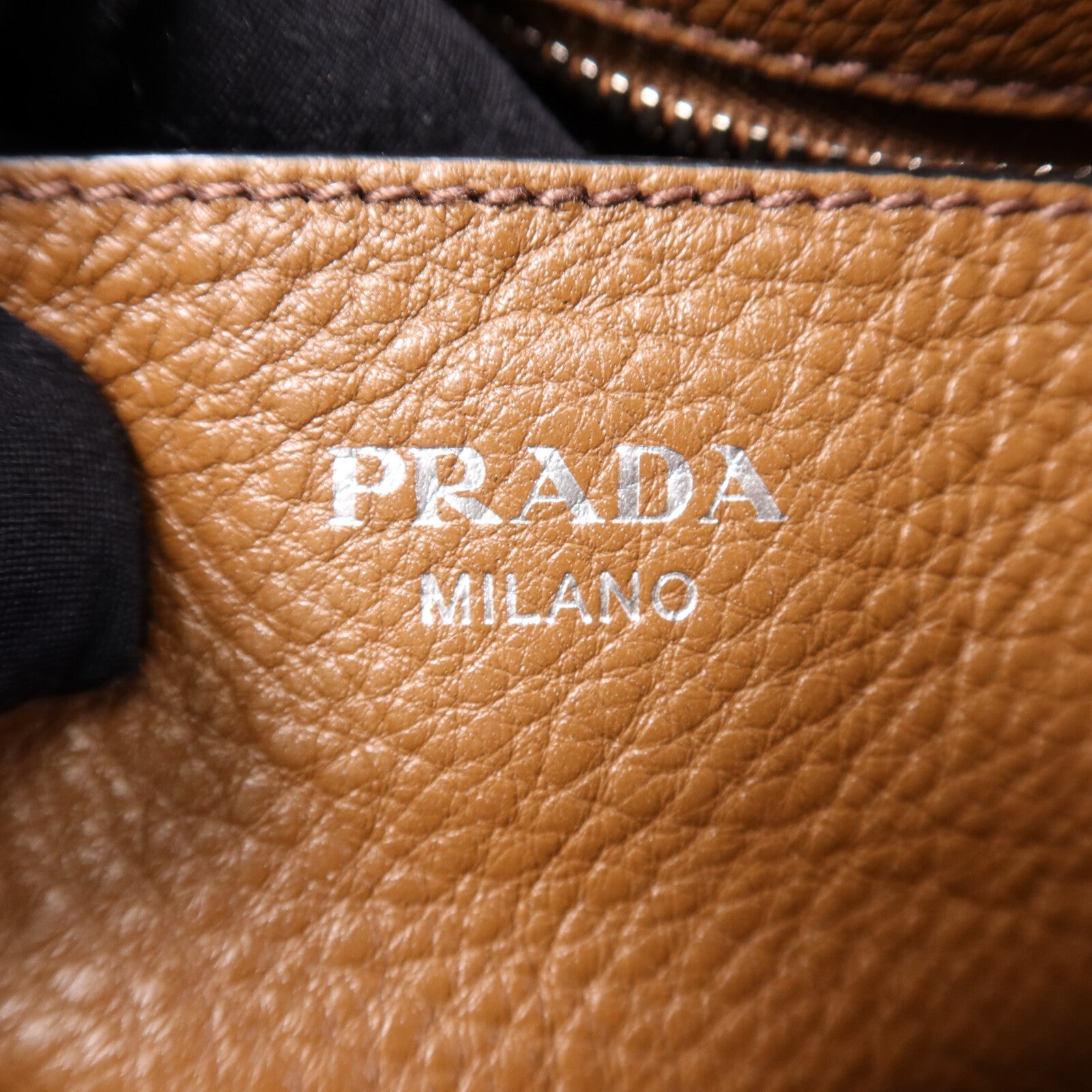 PRADA 牛皮皮革2 Way Shoulder Bag銀扣手挽肩背兩用袋