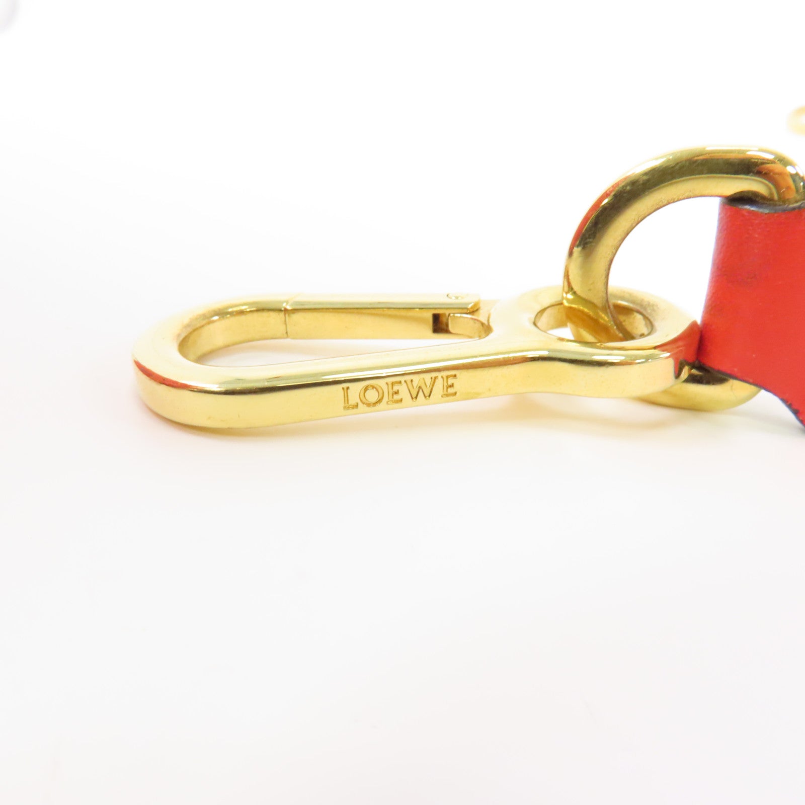 LOEWE 牛皮皮革Puzzle Small金扣手挽肩背兩用袋紅色