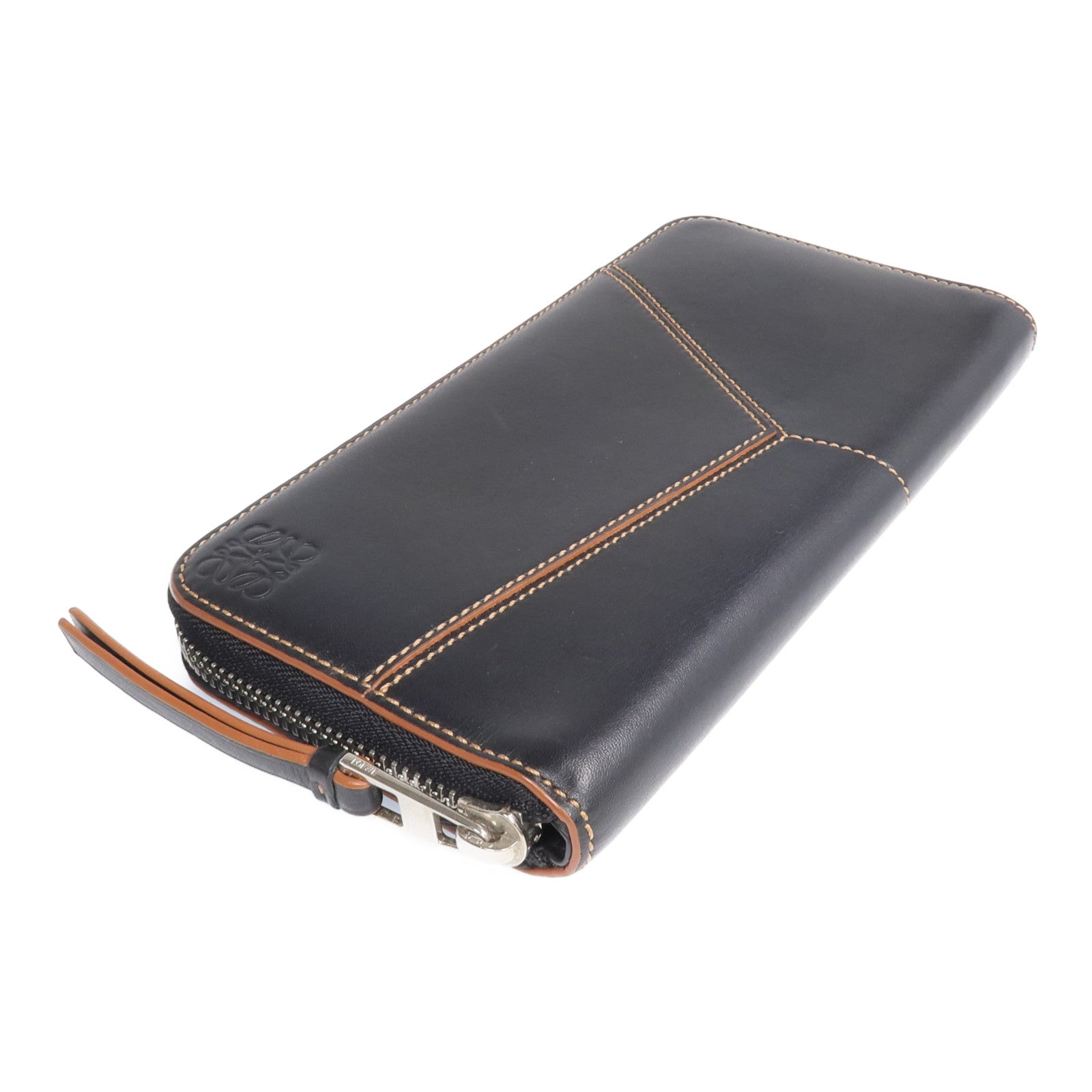 LOEWE 牛皮皮革Long Wallet銀扣長錢包