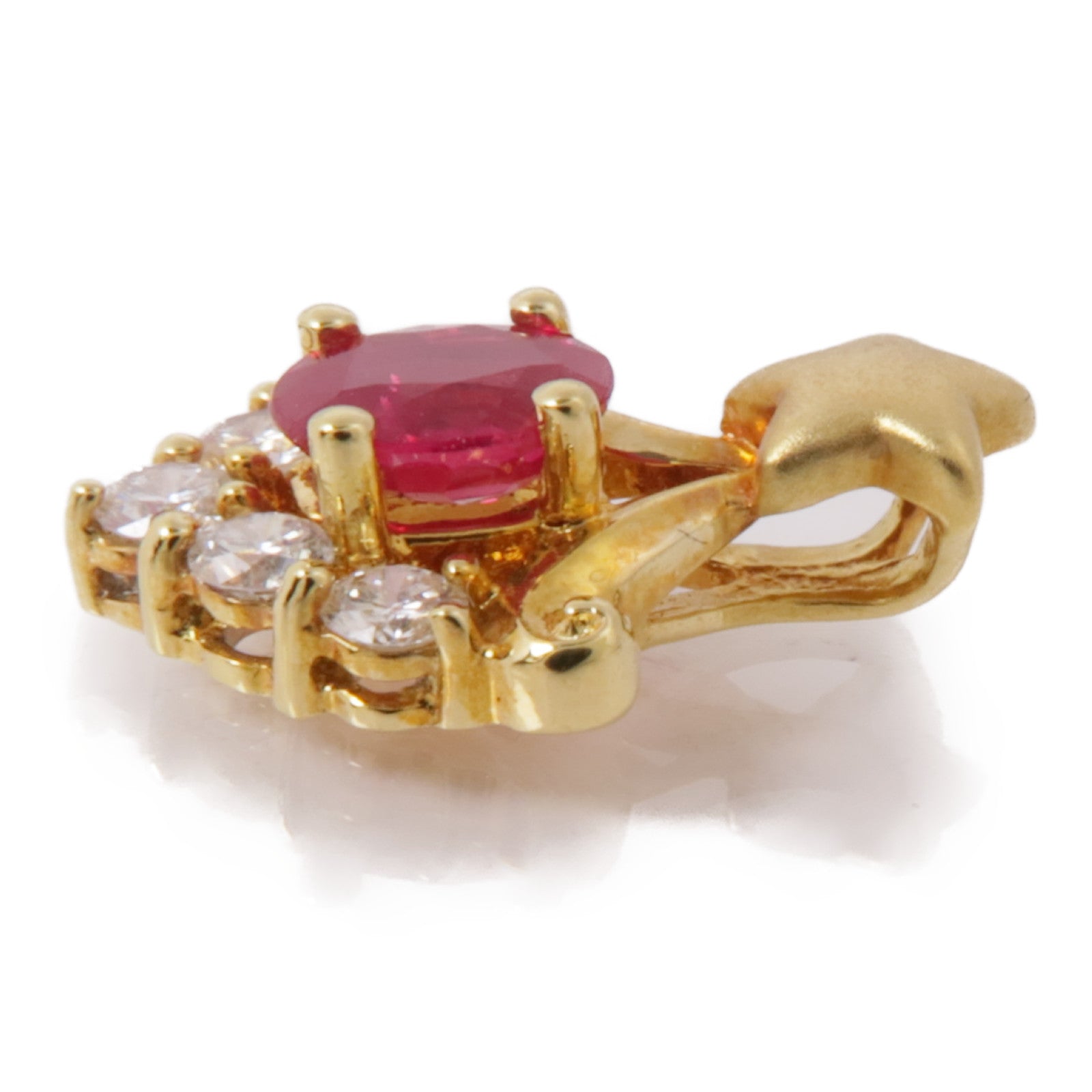 JEWELRY 18K黃金Ruby/Diamond Pendant Top紅寶石/鑽石吊墜