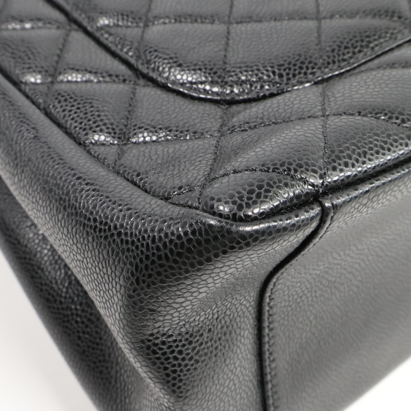 CHANEL 牛皮皮革GST Grand Shopping Tote Bag鏈帶肩背袋