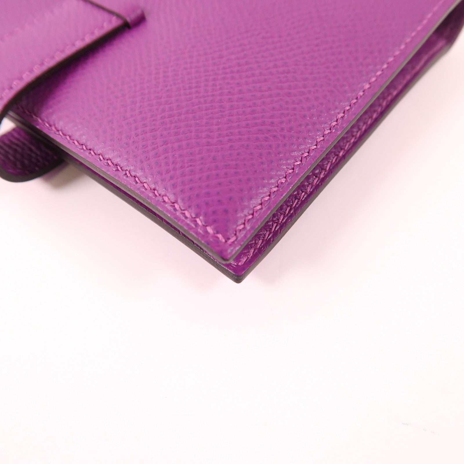HERMES Epsom皮革Bearn Wallet金扣錢包Anemone