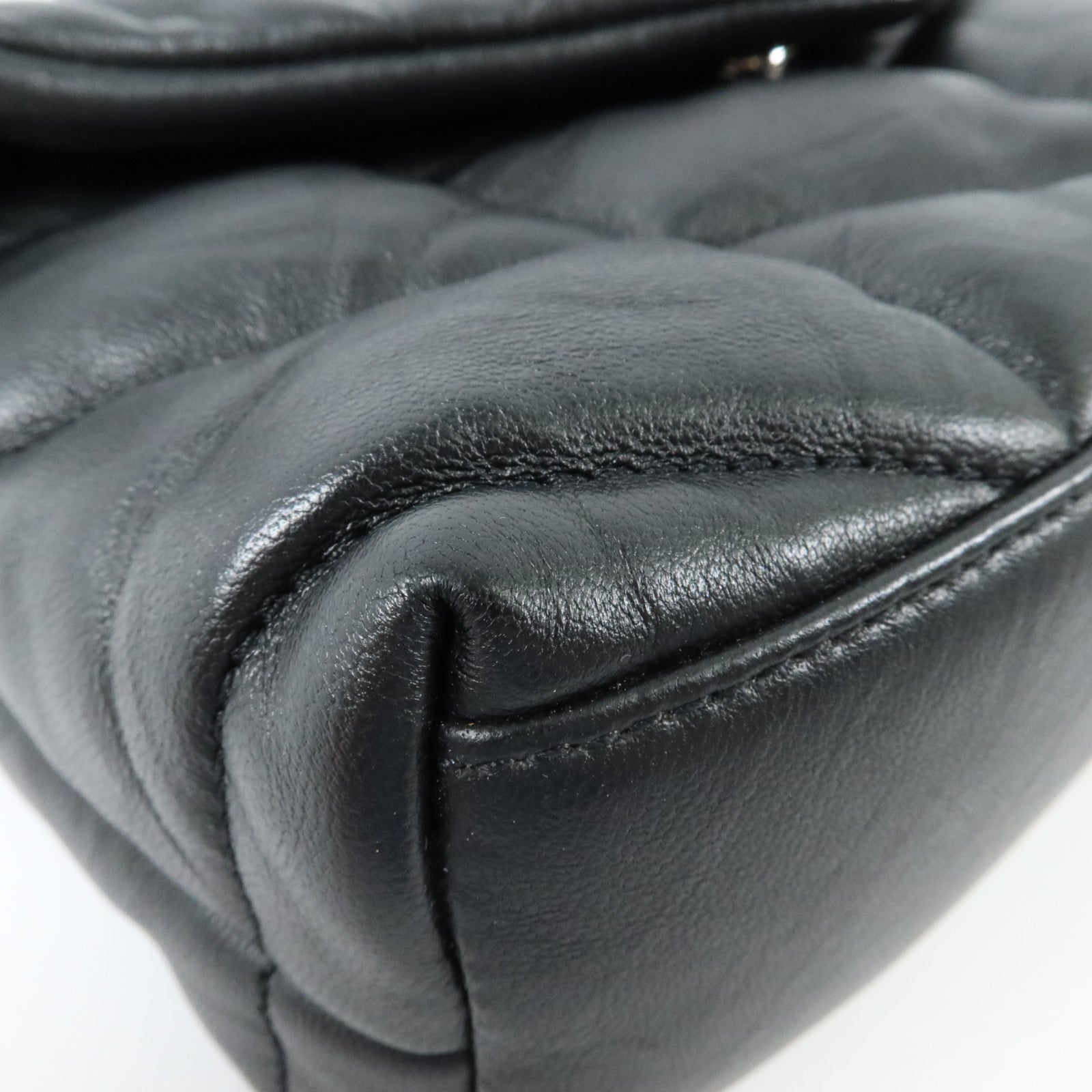 SAINT LAURENT 羊皮皮革Puffer Toy銀扣鏈帶肩背袋