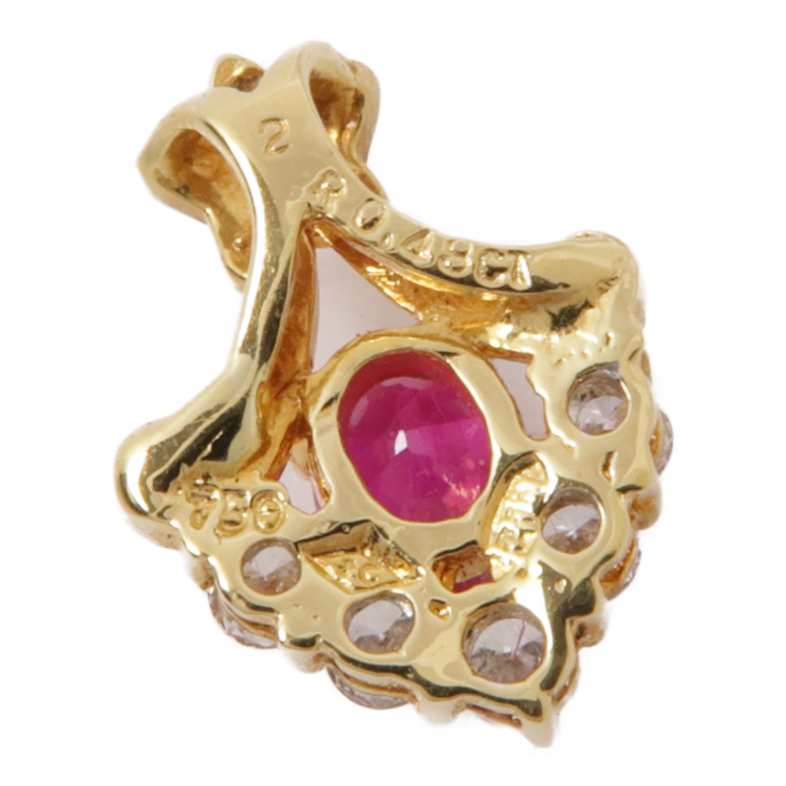 JEWELRY 18K黃金Ruby/Diamond Pendant Top紅寶石/鑽石吊墜