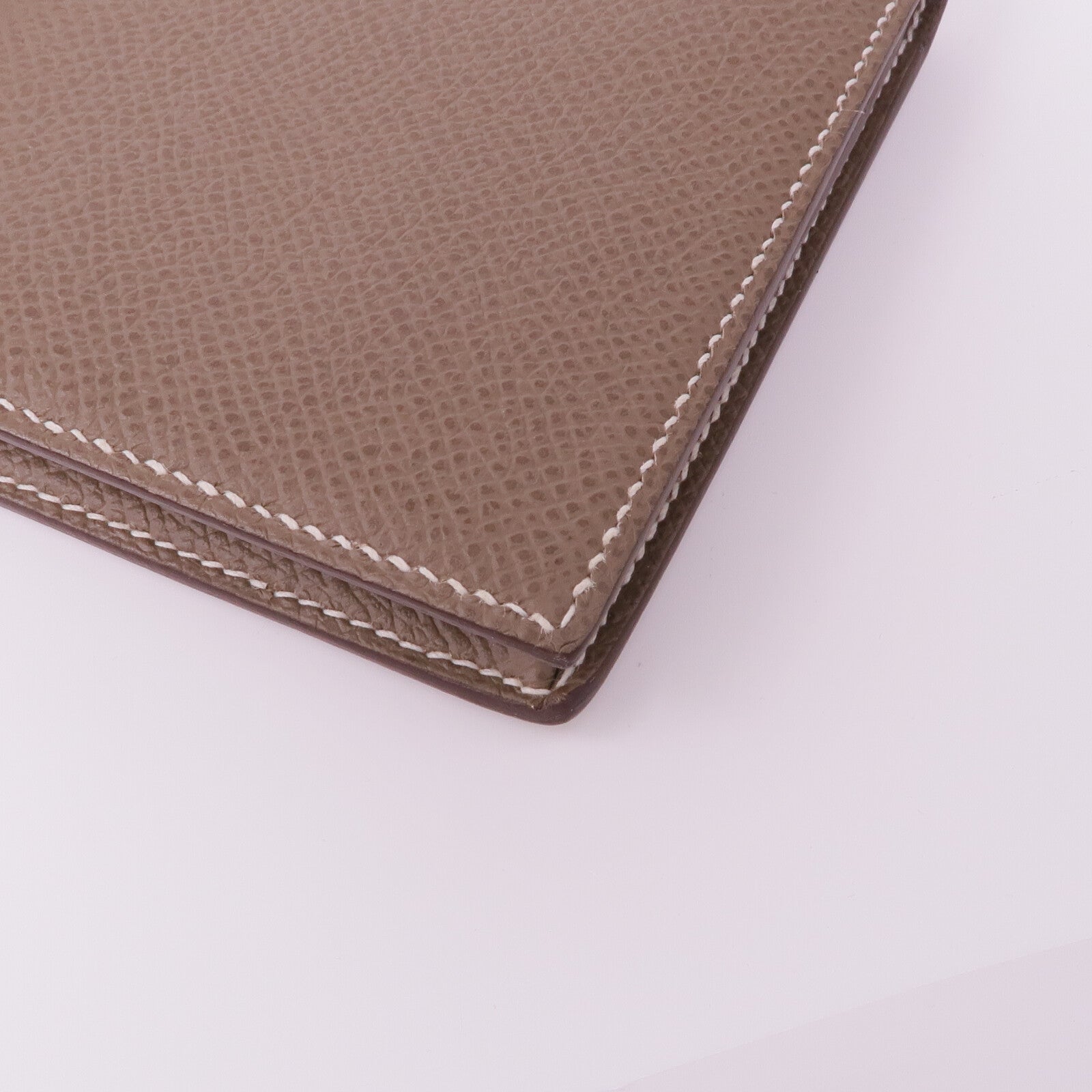 HERMES Epsom皮革Bearn Soufflet金扣長錢包Etoupe