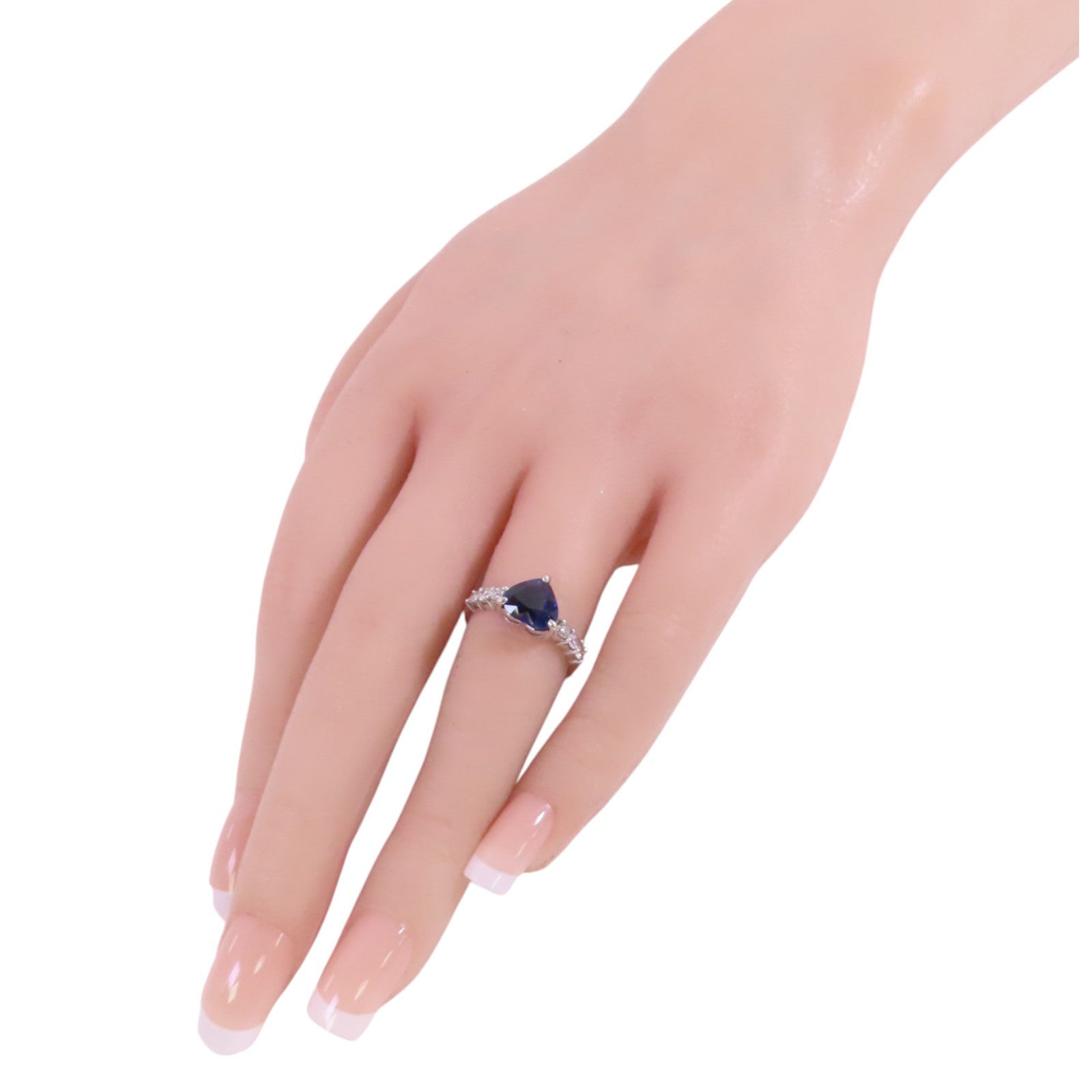 JEWELRY 【激減優惠】18K白金/藍寶石/鑽石Sapphire Diamond Ring戒指US#5