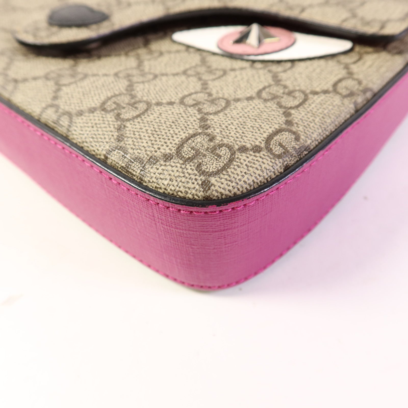 GUCCI 塗層帆布Shoulder Bag銀扣肩背袋