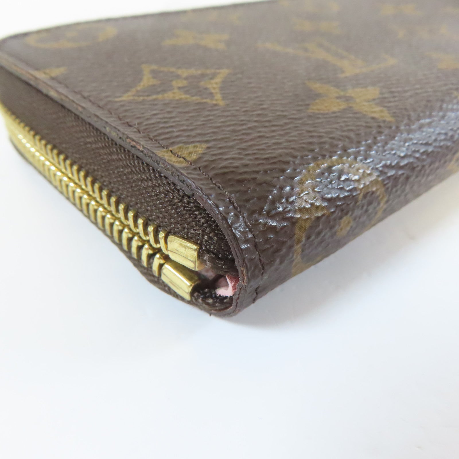 LOUIS VUITTON Monogram Long wallet金扣長錢包啡色/粉紅色