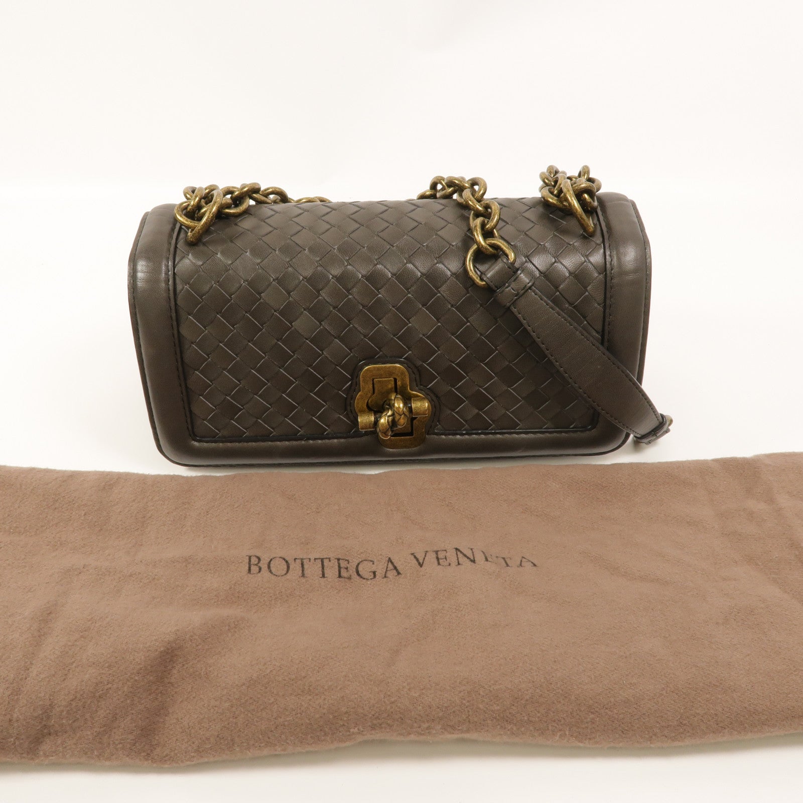 BOTTEGA VENETA 羊皮皮革Olimpia Bag鏈帶肩背袋