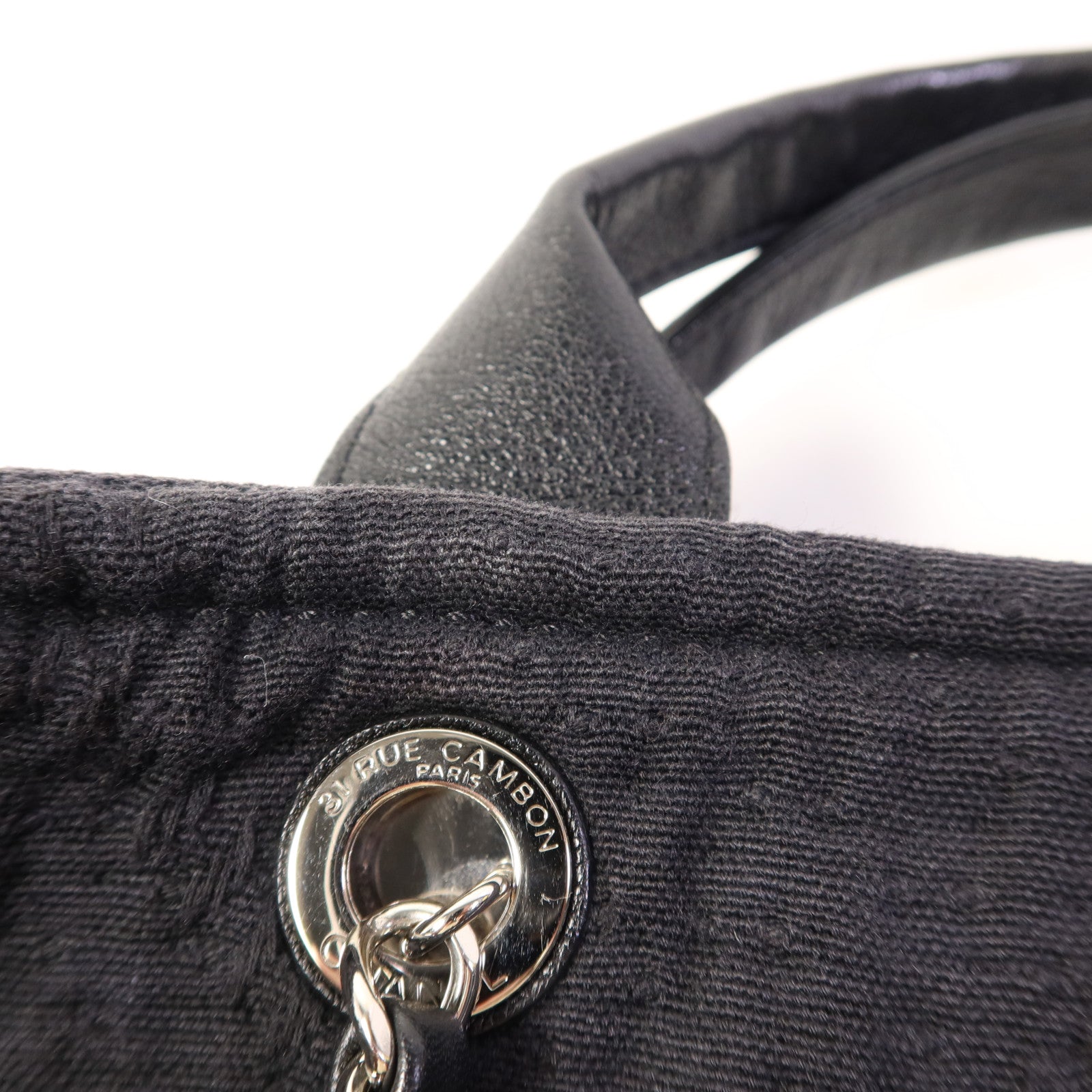 CHANEL 布料2 Way Shoulder Bag銀扣手挽肩背兩用袋