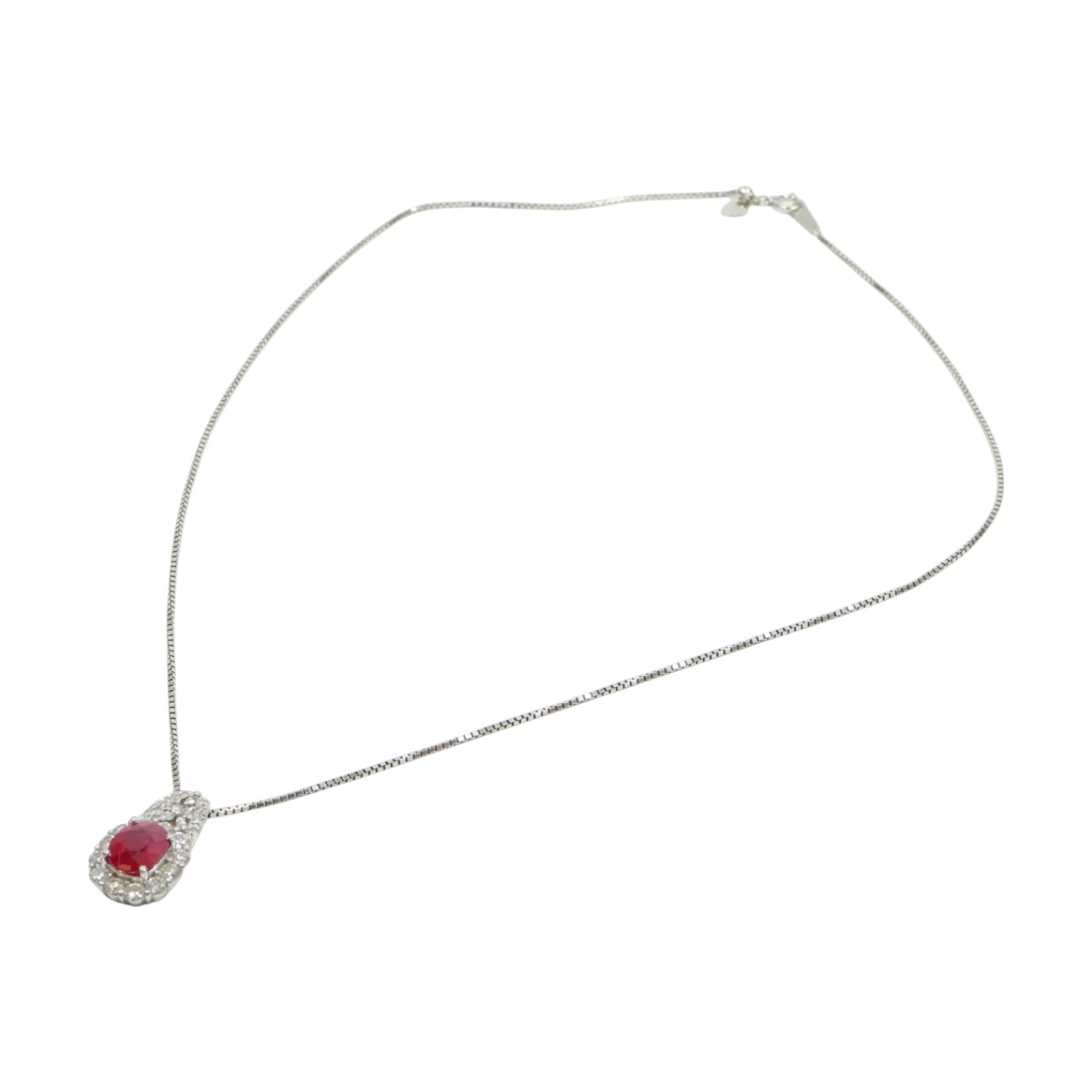 JEWELRY PT850鉑金Ruby Diamond Necklace紅寶石/鑽石項鍊