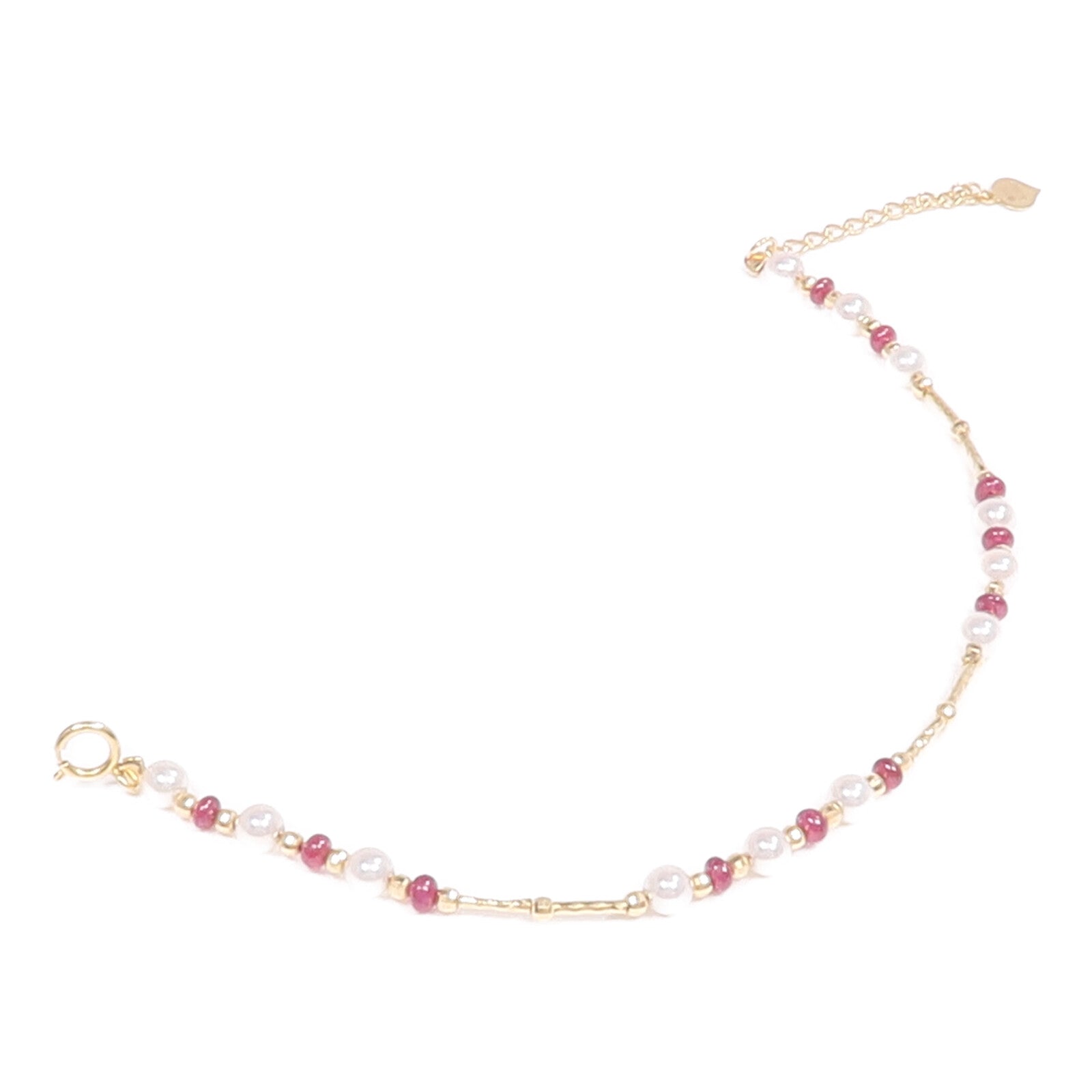 JEWELRY 18K黃金Ruby Pearl Bracelet紅寶石/珍珠手鏈
