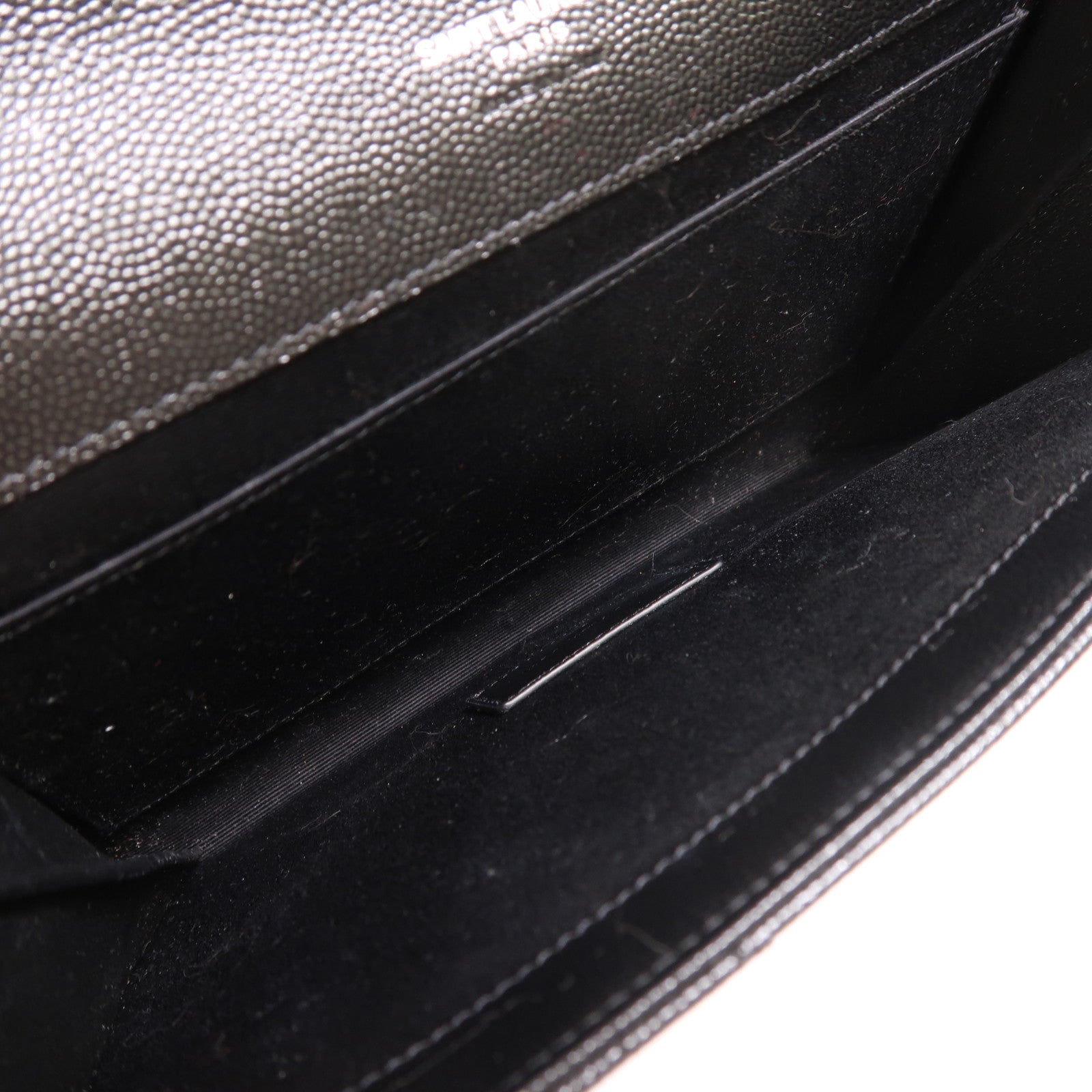 SAINT LAURENT 牛皮皮革Pouch銀扣手拿包