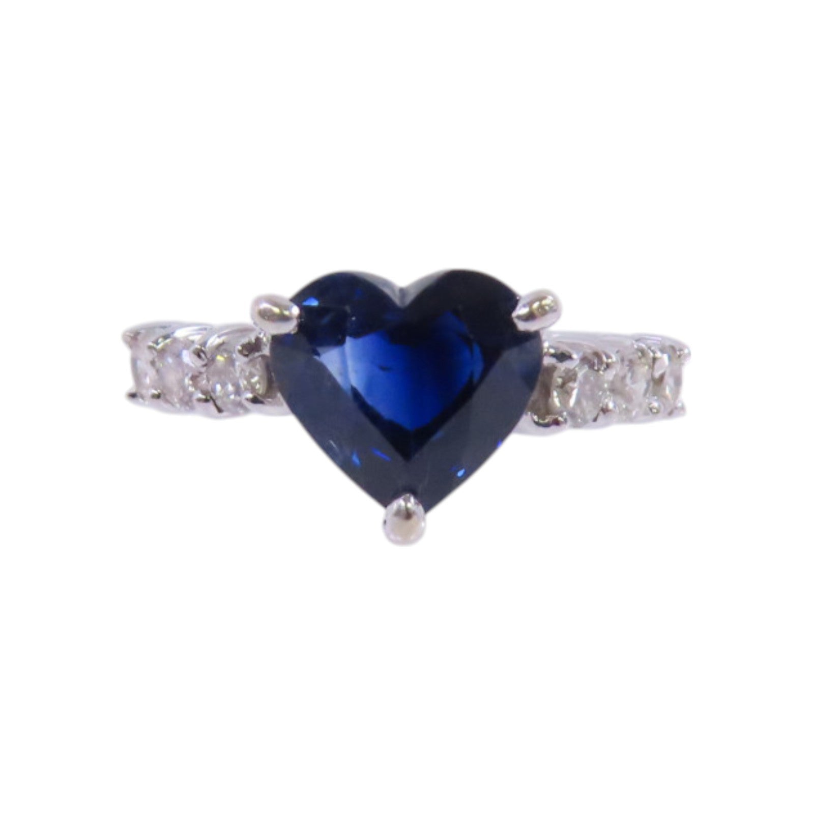 JEWELRY 【激減優惠】18K白金/藍寶石/鑽石Sapphire Diamond Ring戒指US#5