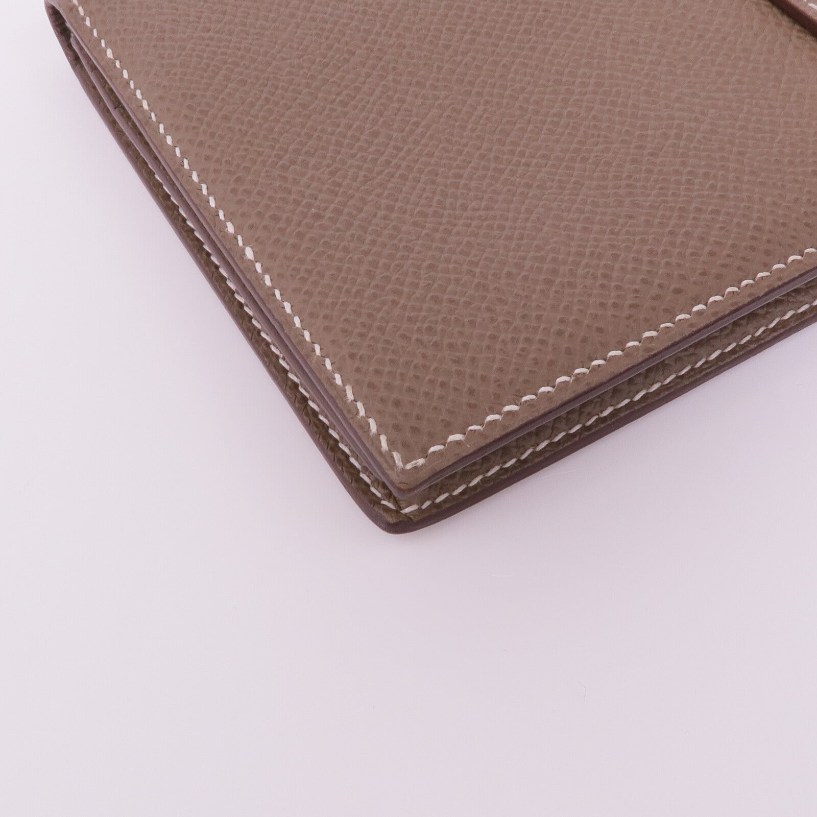 HERMES Epsom皮革Bearn Soufflet金扣長錢包Etoupe