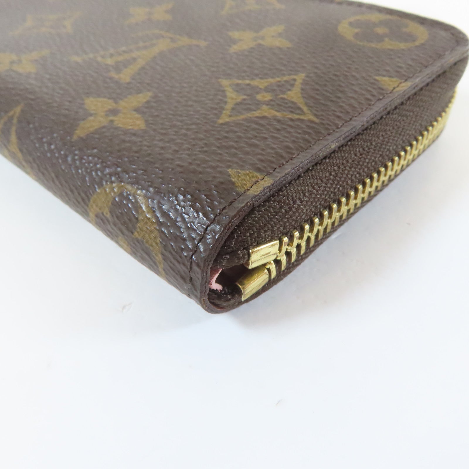 LOUIS VUITTON Monogram Long wallet金扣長錢包啡色/粉紅色