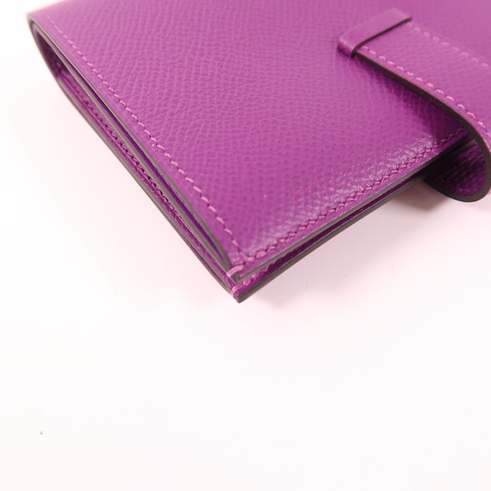 HERMES Epsom皮革Bearn Wallet金扣錢包Anemone