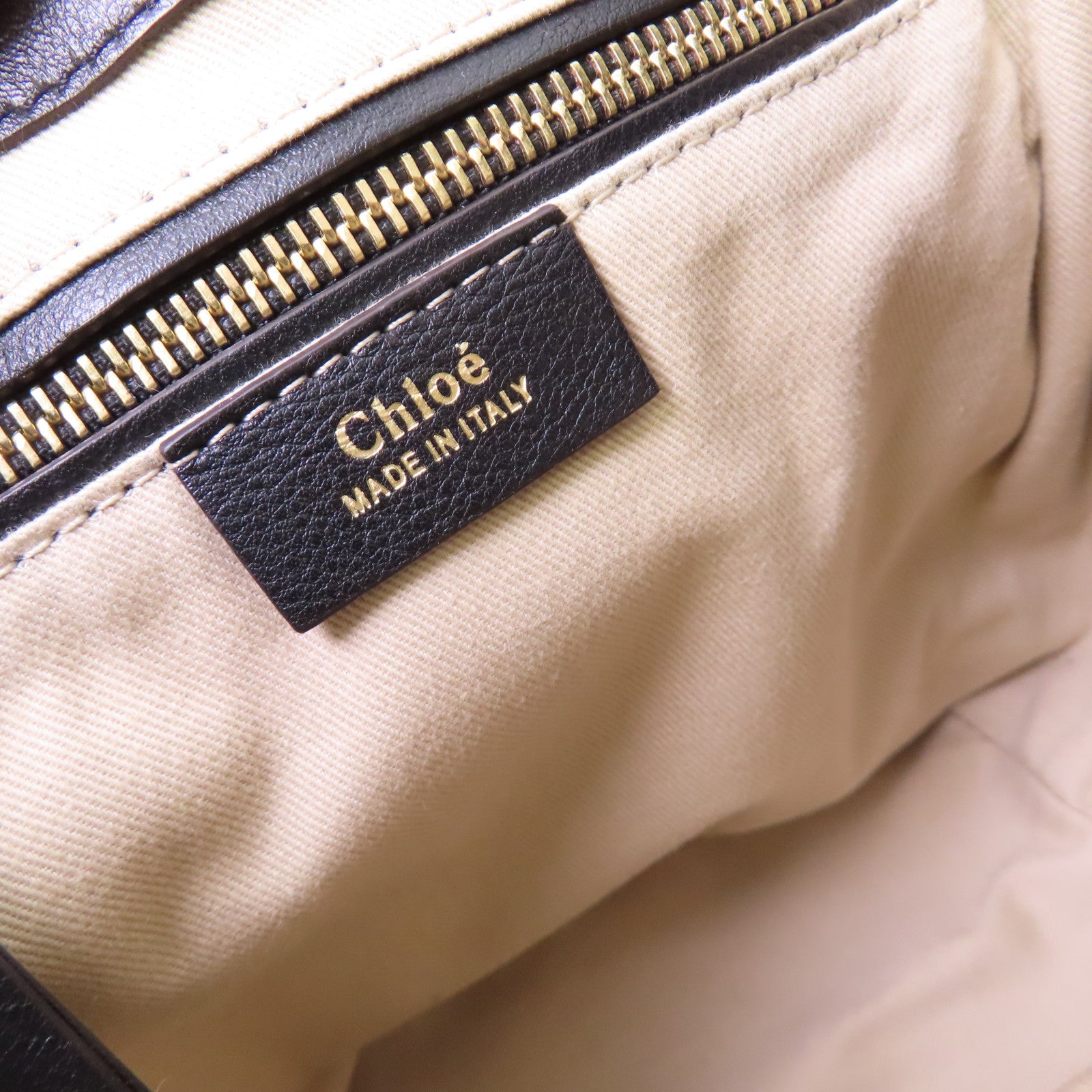 Chloe 牛皮皮革Faye 2Way Backpack金扣肩背背包兩用袋黑色