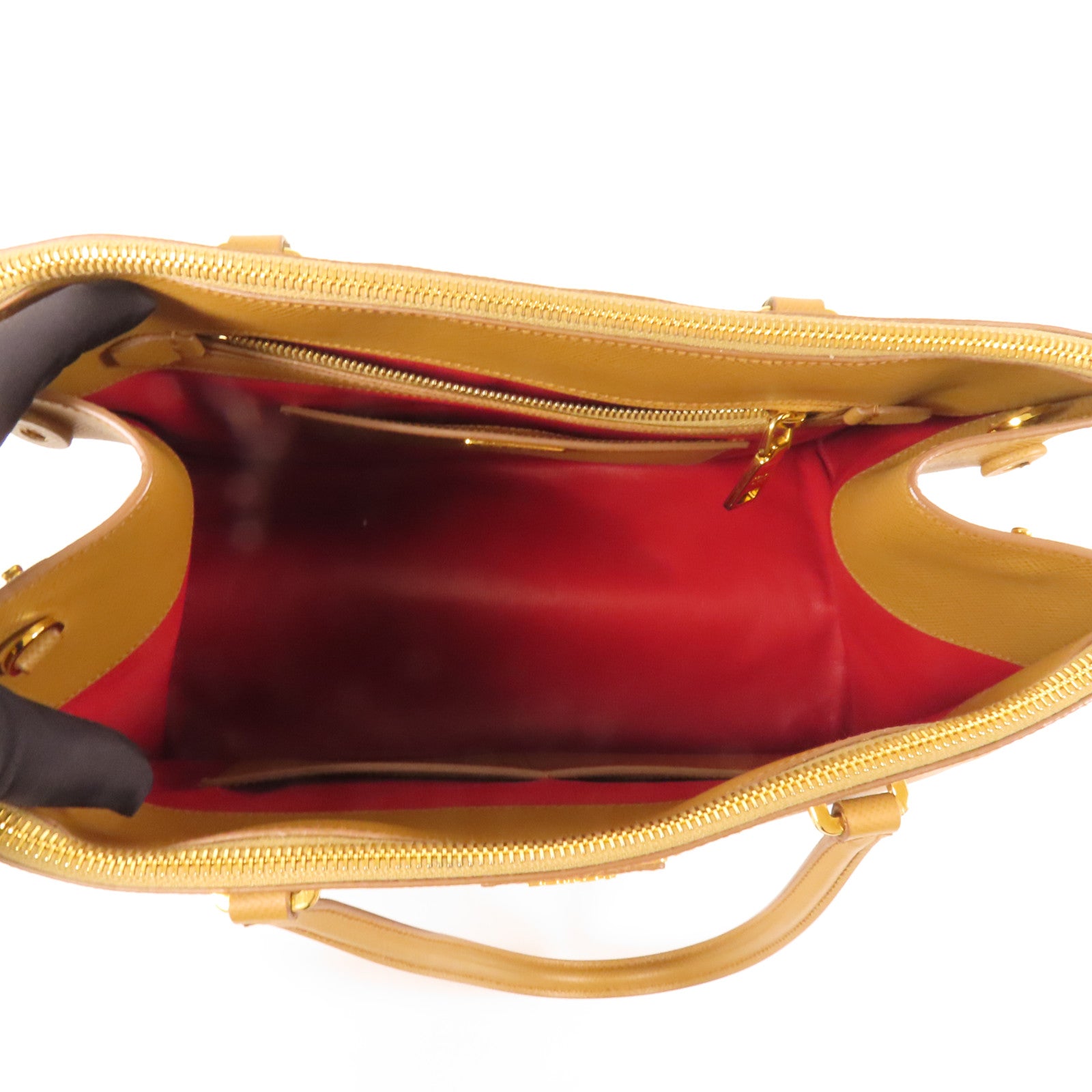 PRADA Saffiano皮革2Way Shoulder金扣手挽肩背兩用袋