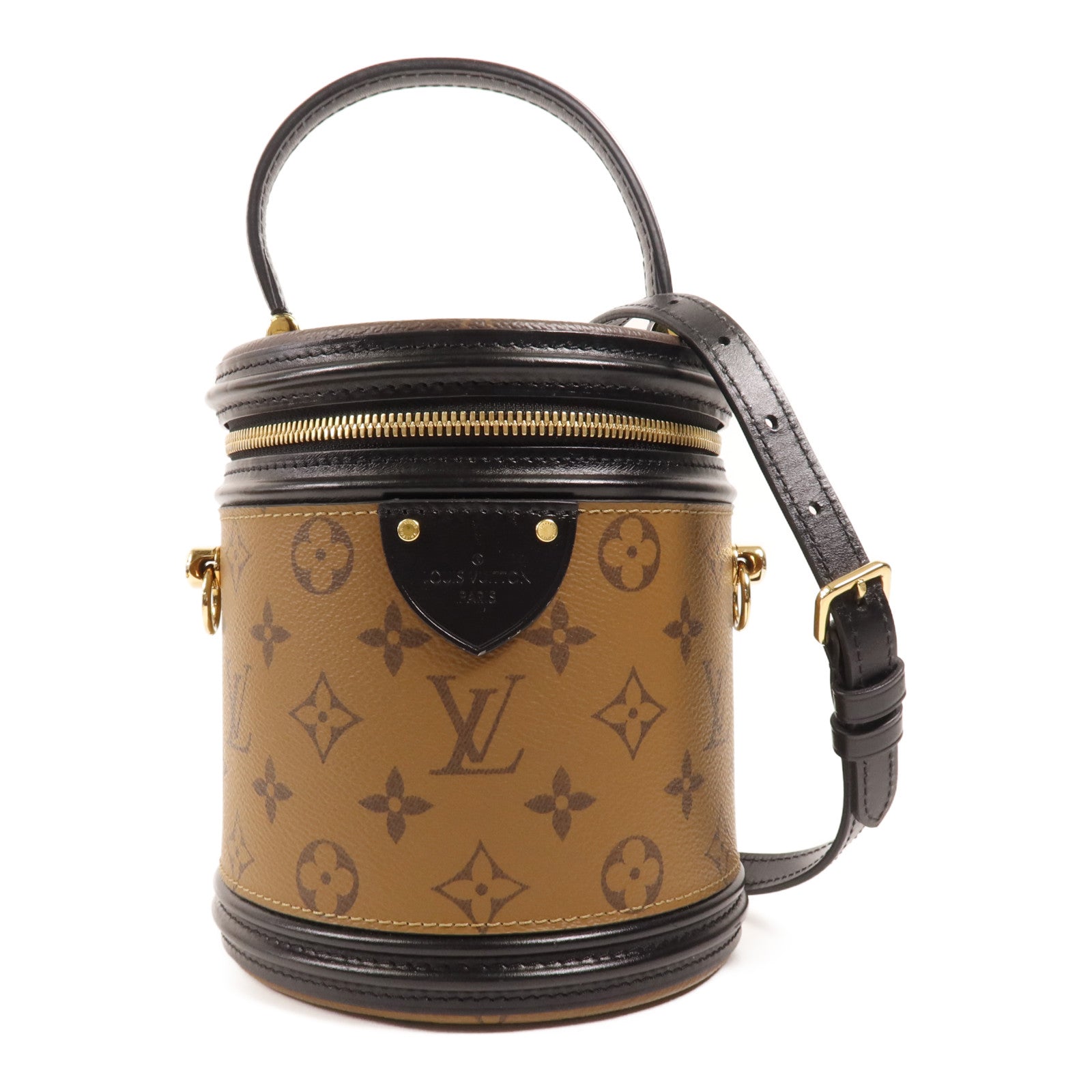 LOUIS VUITTON Monogram Reverse Cannes金扣手挽肩背兩用袋