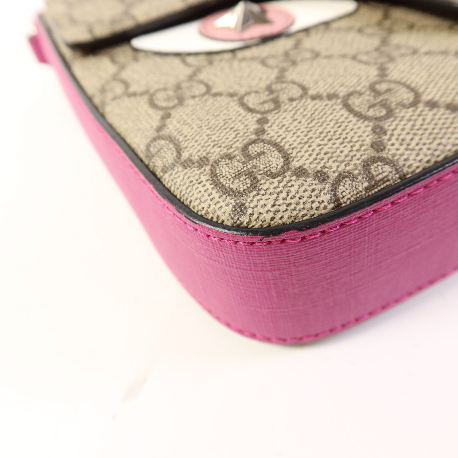 GUCCI 塗層帆布Shoulder Bag銀扣肩背袋