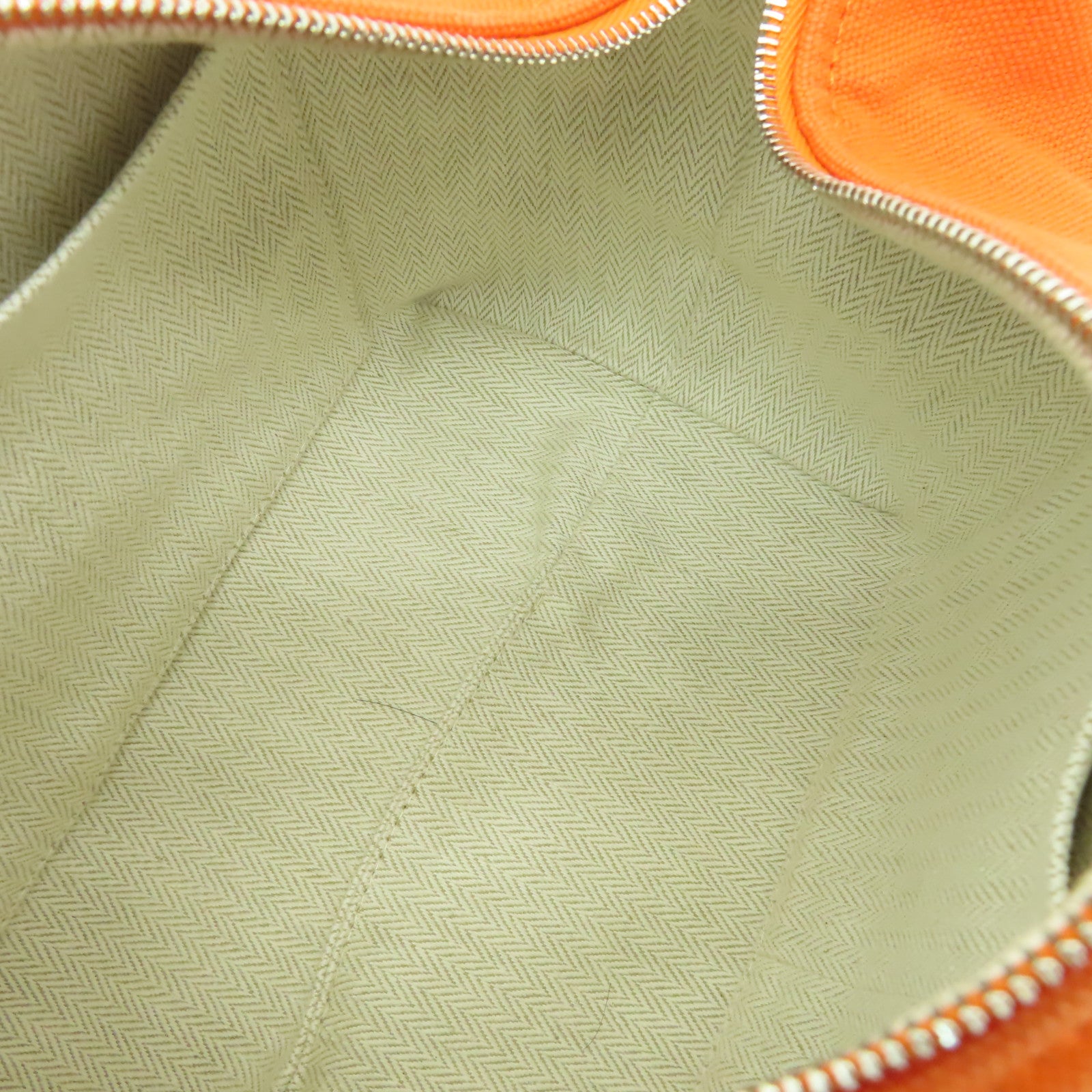 HERMES 【清倉大減價】帆布Bride-a-Brac Small銀扣手挽袋橙色