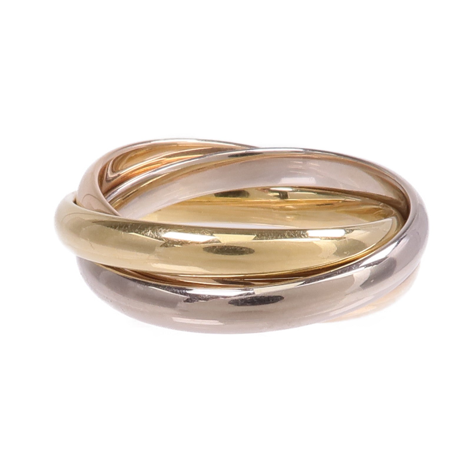 CARTIER 18K黃金/白金/玫瑰金Trinity Ring戒指Cartier#60/US#9.25