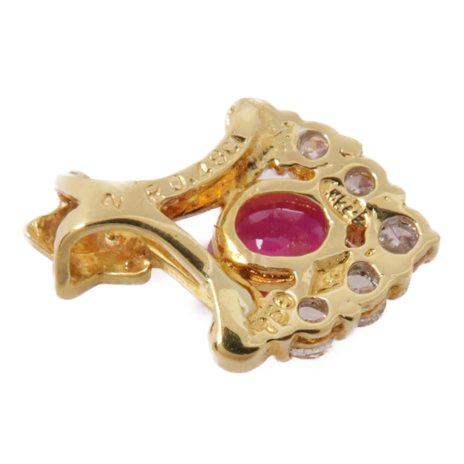JEWELRY 18K黃金Ruby/Diamond Pendant Top紅寶石/鑽石吊墜