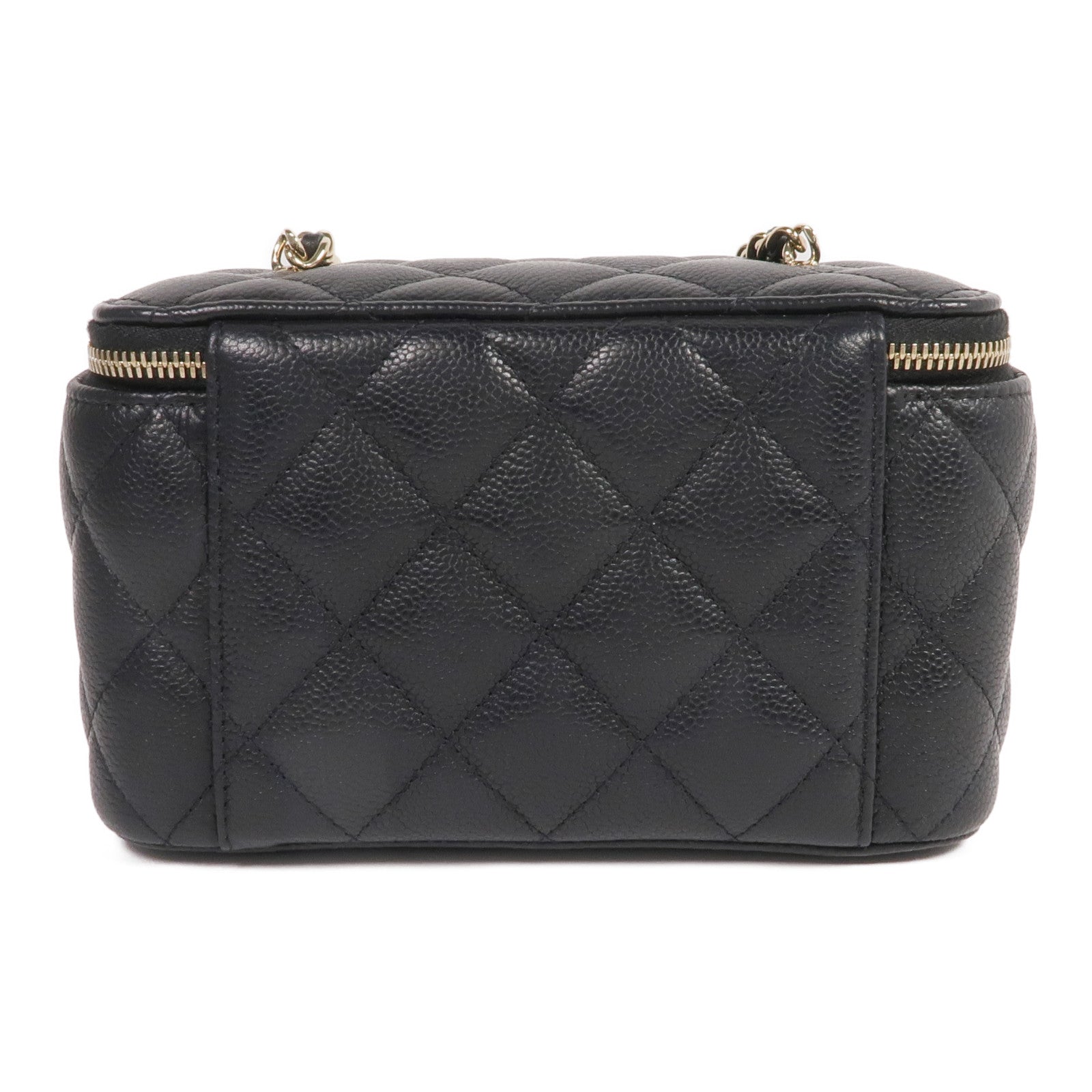 CHANEL 牛皮皮革Vanity Case金扣鏈帶肩背袋