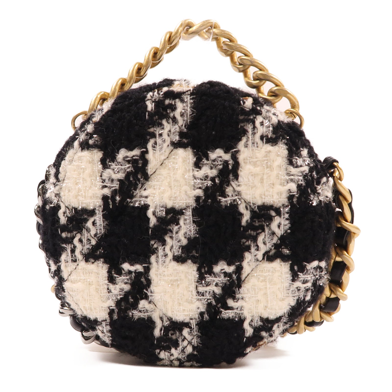 CHANEL 斜紋軟呢C19 Round Bag手挽肩背兩用袋