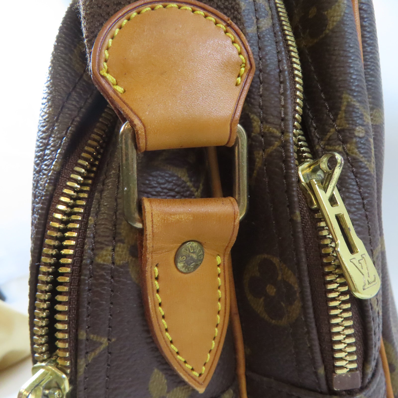 LOUIS VUITTON Monogram Reporter GM金扣肩背袋啡色