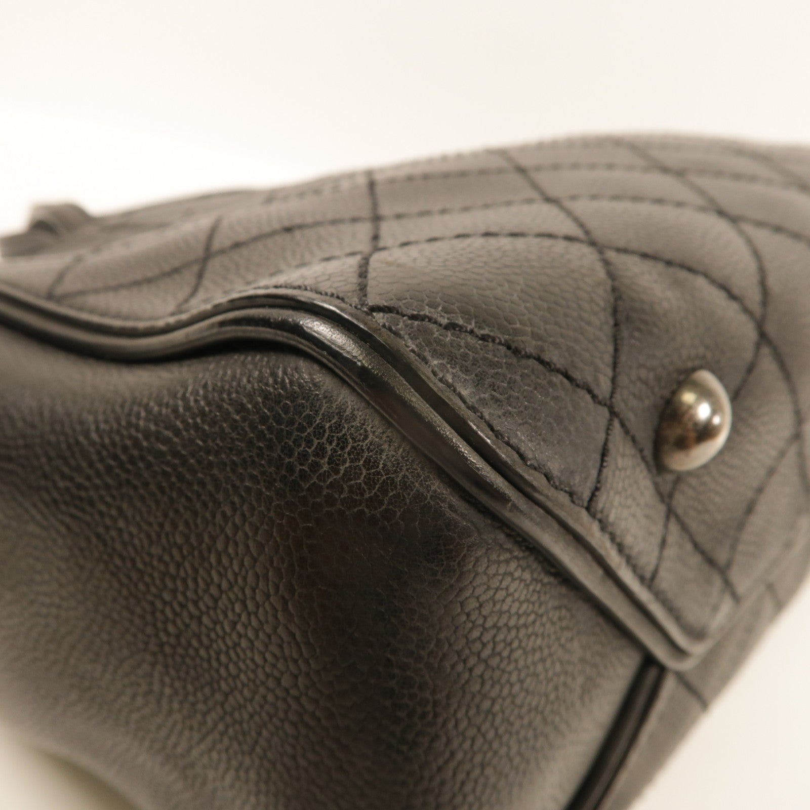 CHANEL 【激減優惠】牛皮皮革2Way Shoulder銀扣手挽肩背兩用袋