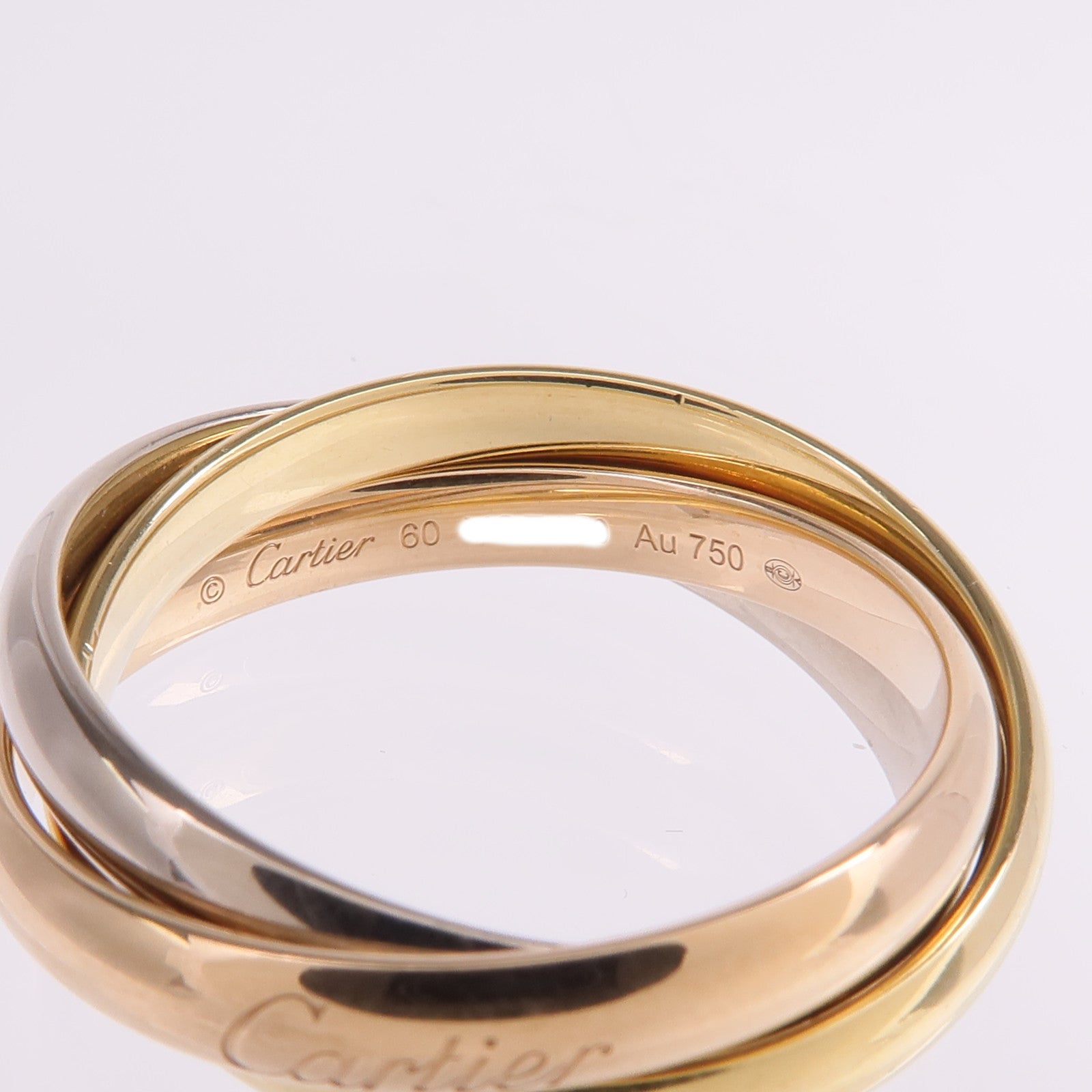 CARTIER 18K黃金/白金/玫瑰金Trinity Ring戒指Cartier#60/US#9.25