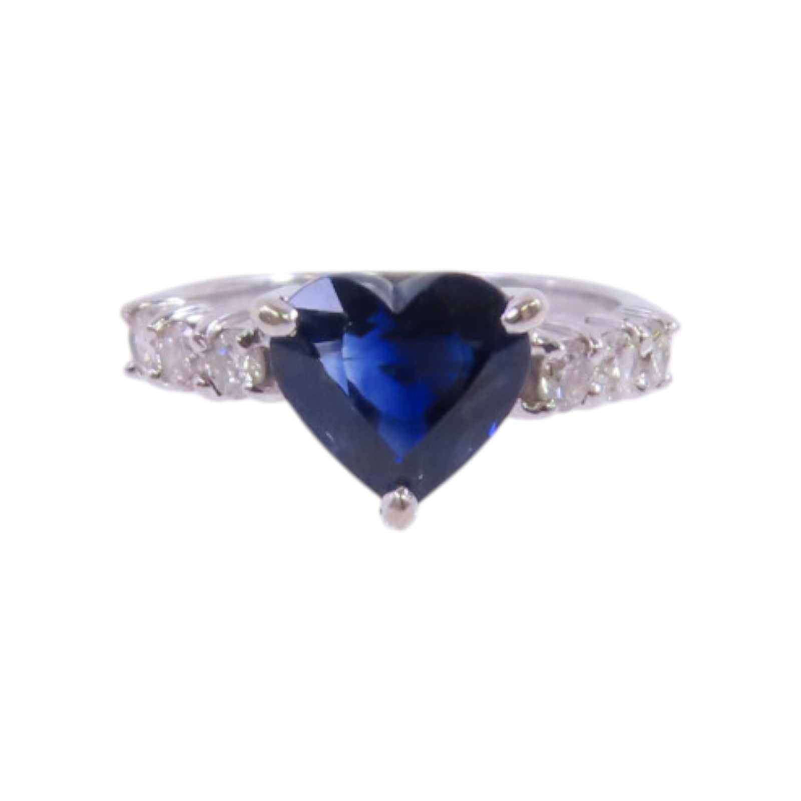 JEWELRY 【激減優惠】18K白金/藍寶石/鑽石Sapphire Diamond Ring戒指US#5