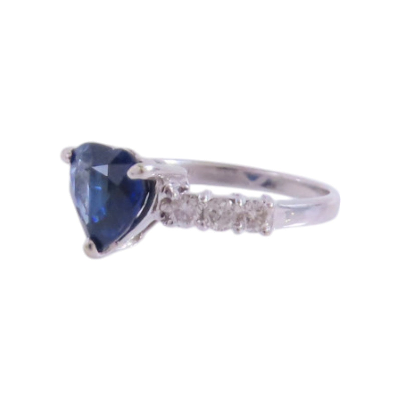 JEWELRY 【激減優惠】18K白金/藍寶石/鑽石Sapphire Diamond Ring戒指US#5