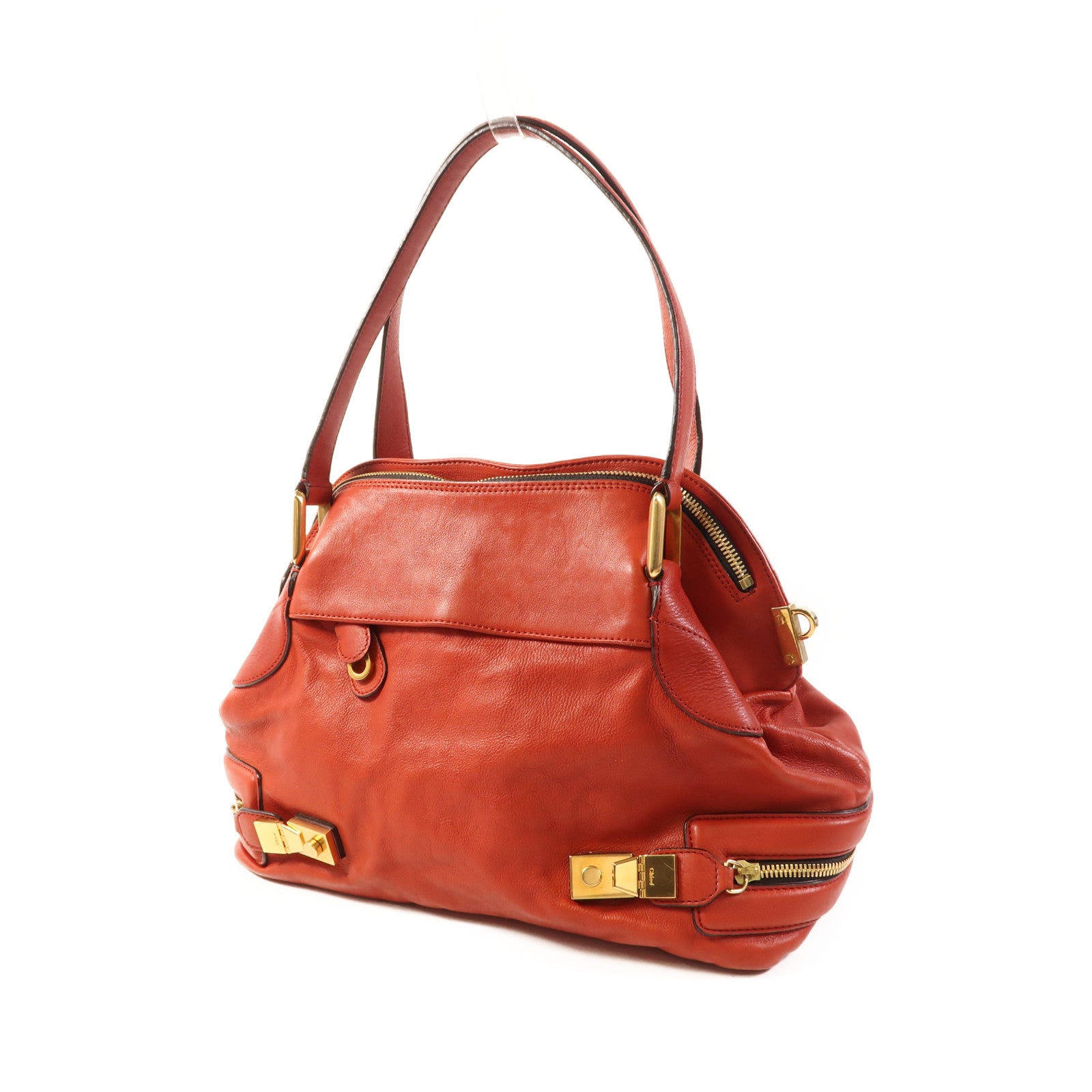 Chloe 牛皮皮革2 Way Bag金扣手挽肩背兩用袋
