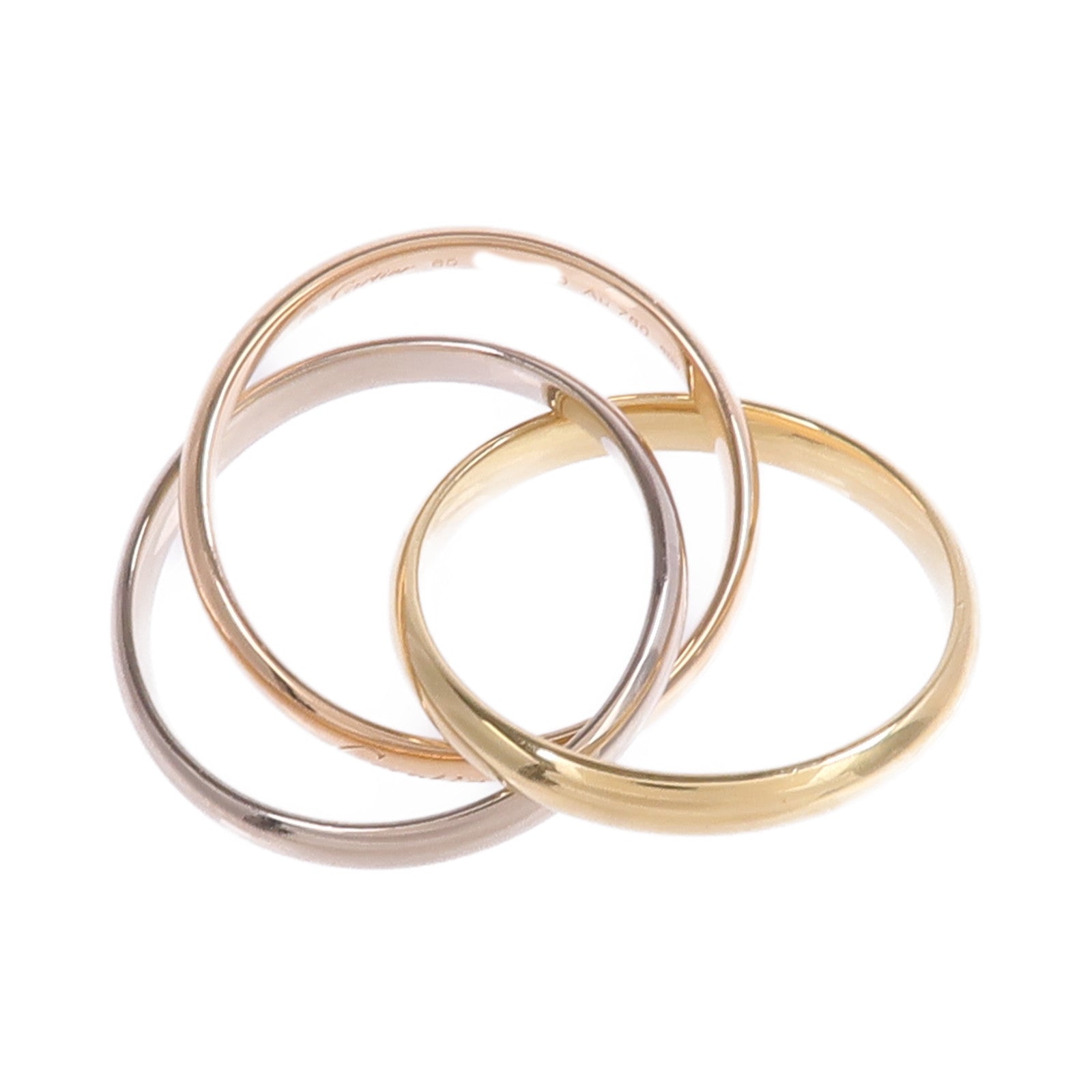 CARTIER 18K黃金/白金/玫瑰金Trinity Ring戒指Cartier#60/US#9.25