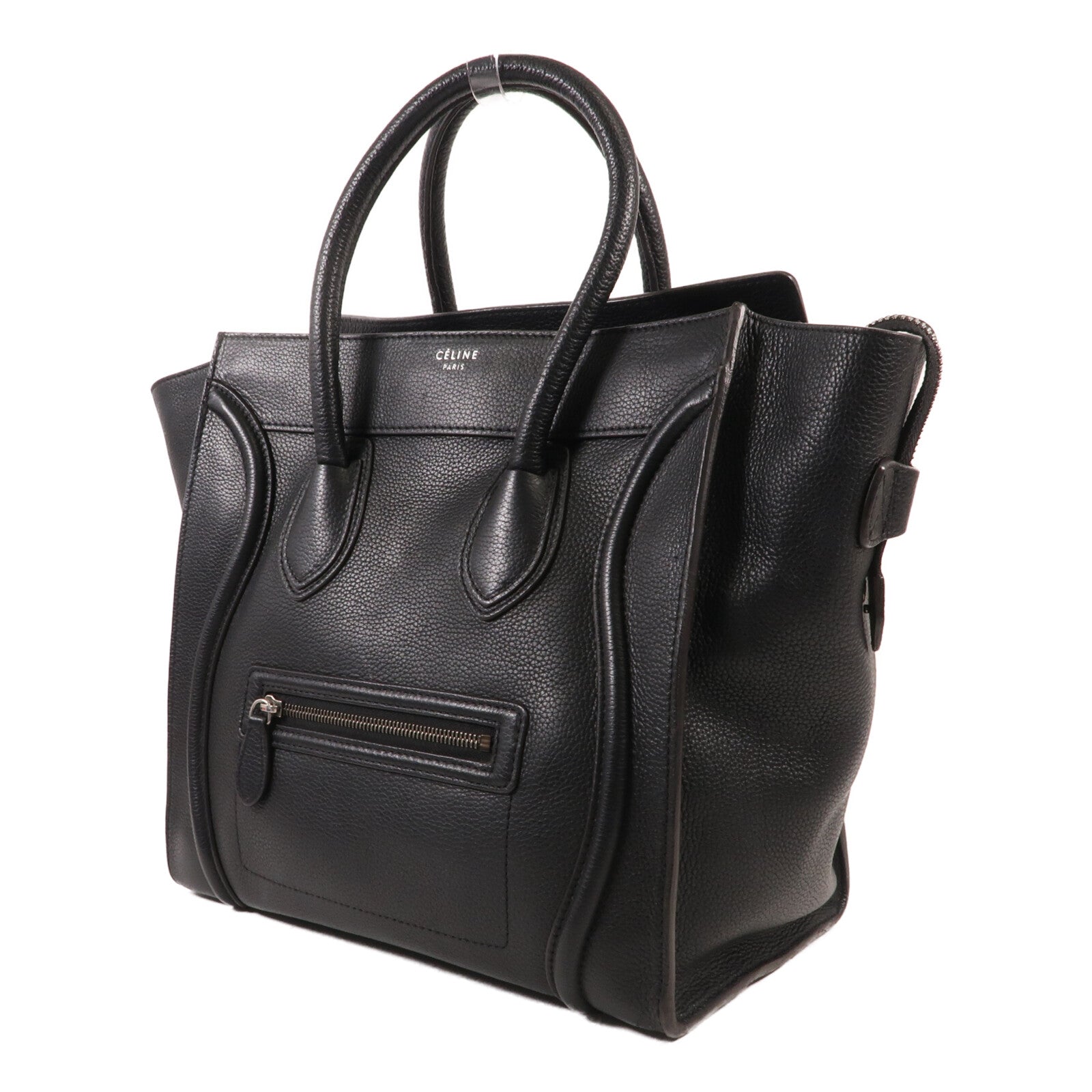 CELINE 牛皮皮革Mini Luggage銀扣手挽袋