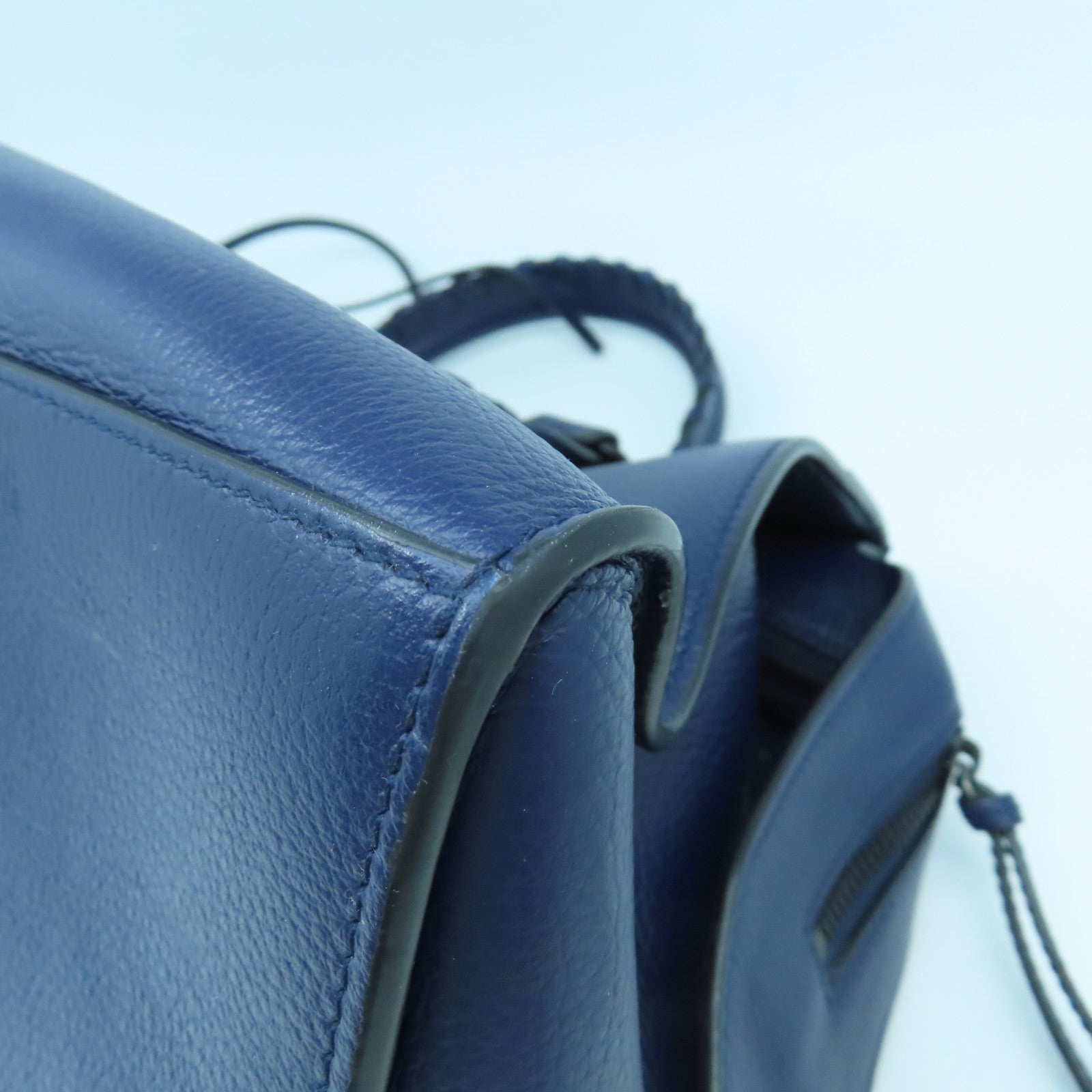 BALENCIAGA 牛皮皮革Neo Classic City黑扣手挽肩背兩用袋深藍色