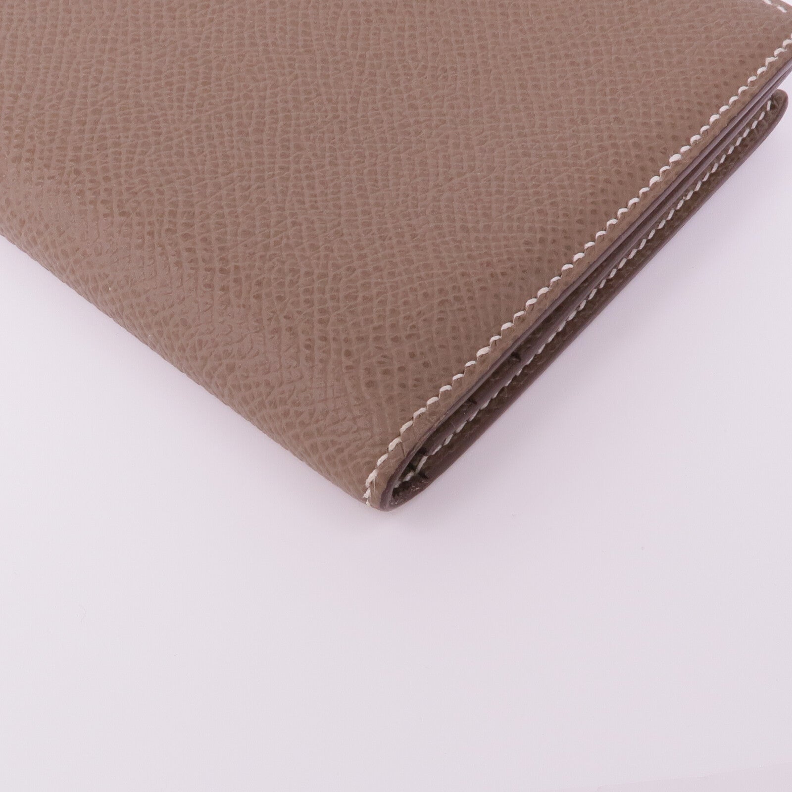 HERMES Epsom皮革Bearn Soufflet金扣長錢包Etoupe
