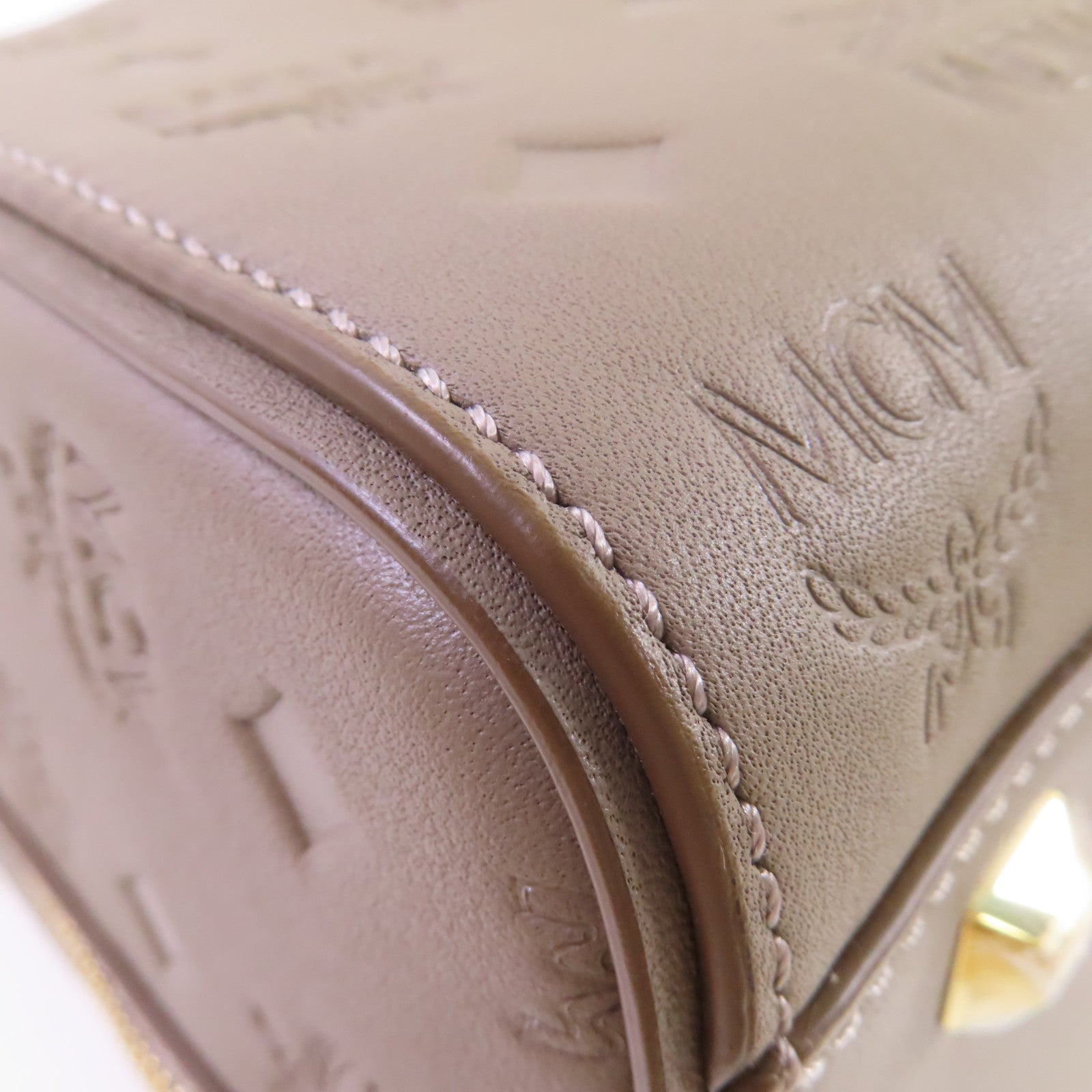 MCM 牛皮皮革2Way Shoulder Bag金扣手挽肩背兩用袋灰色