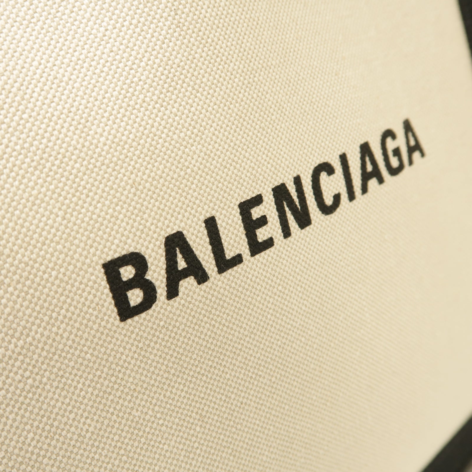 BALENCIAGA 帆布Tote Bag銀扣手挽袋白色/黒色