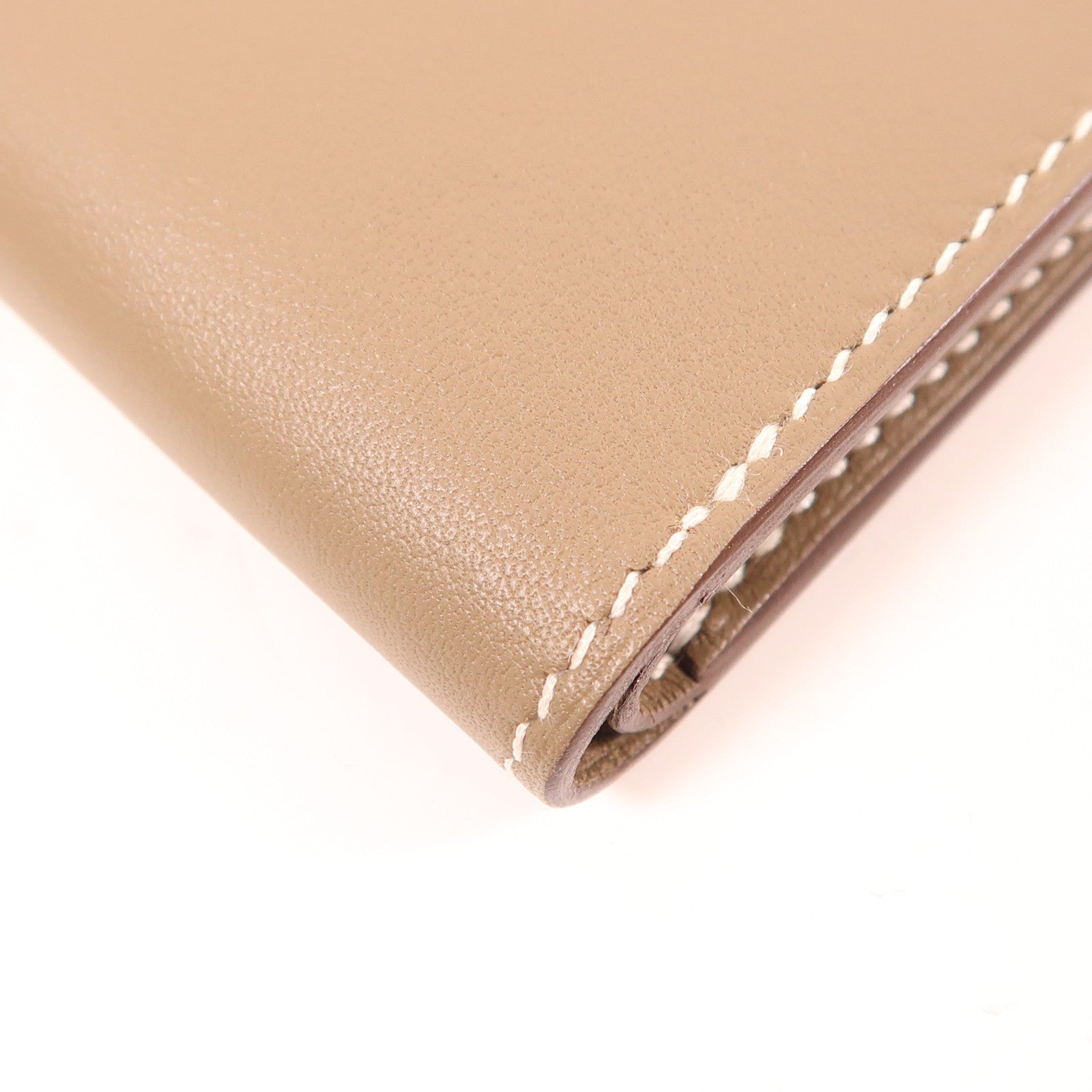 HERMES Swift皮革Citizen Twill Compact Wallet錢包Etoupe