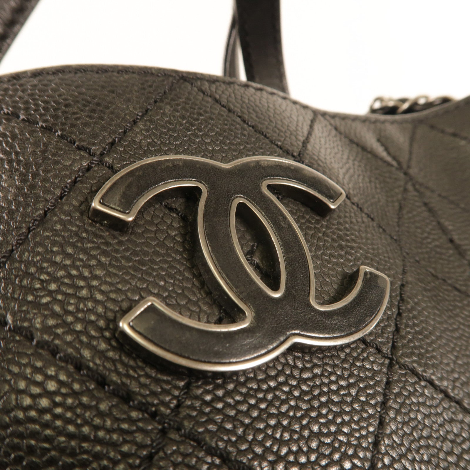 CHANEL 【激減優惠】牛皮皮革2Way Shoulder銀扣手挽肩背兩用袋