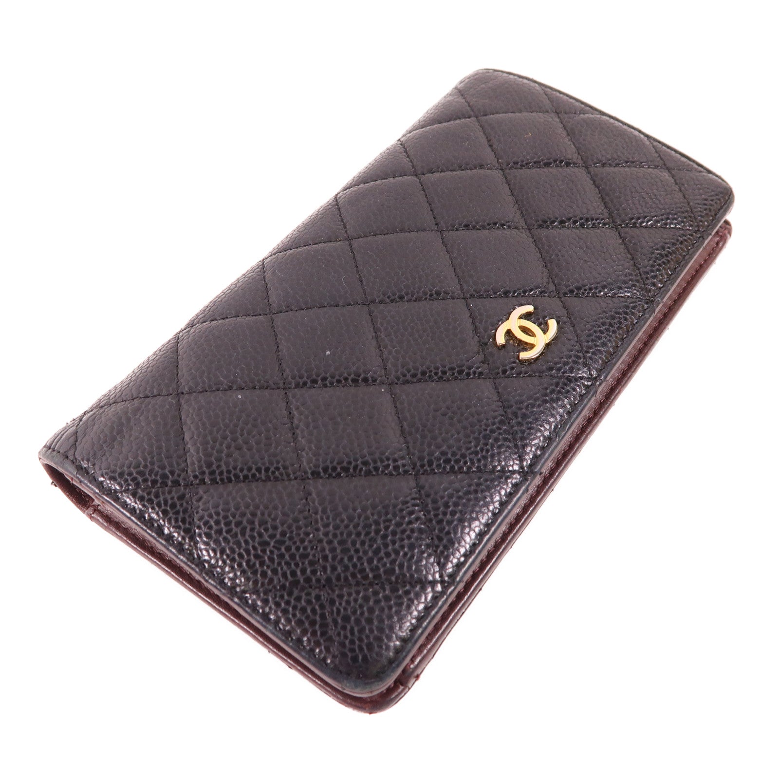CHANEL 牛皮皮革Long Wallet金扣長錢包