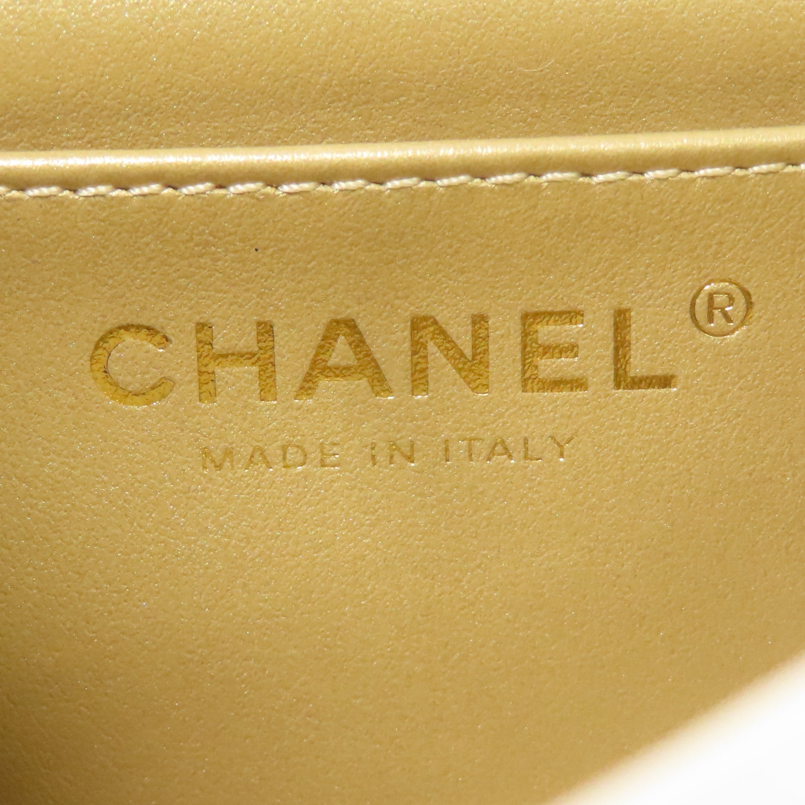 CHANEL 羊皮皮革Classic Mini 17cm金扣鏈帶肩背袋
