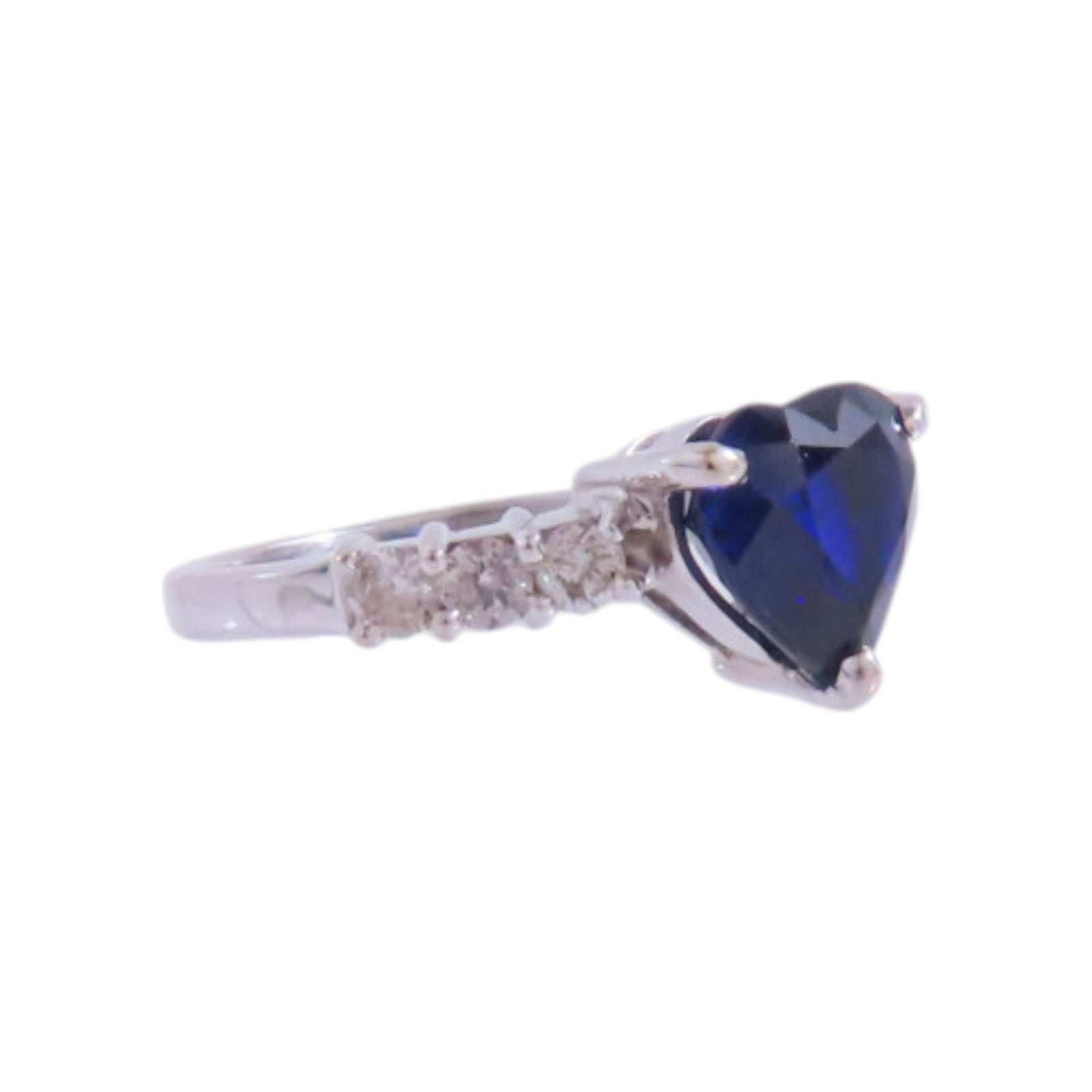 JEWELRY 【激減優惠】18K白金/藍寶石/鑽石Sapphire Diamond Ring戒指US#5