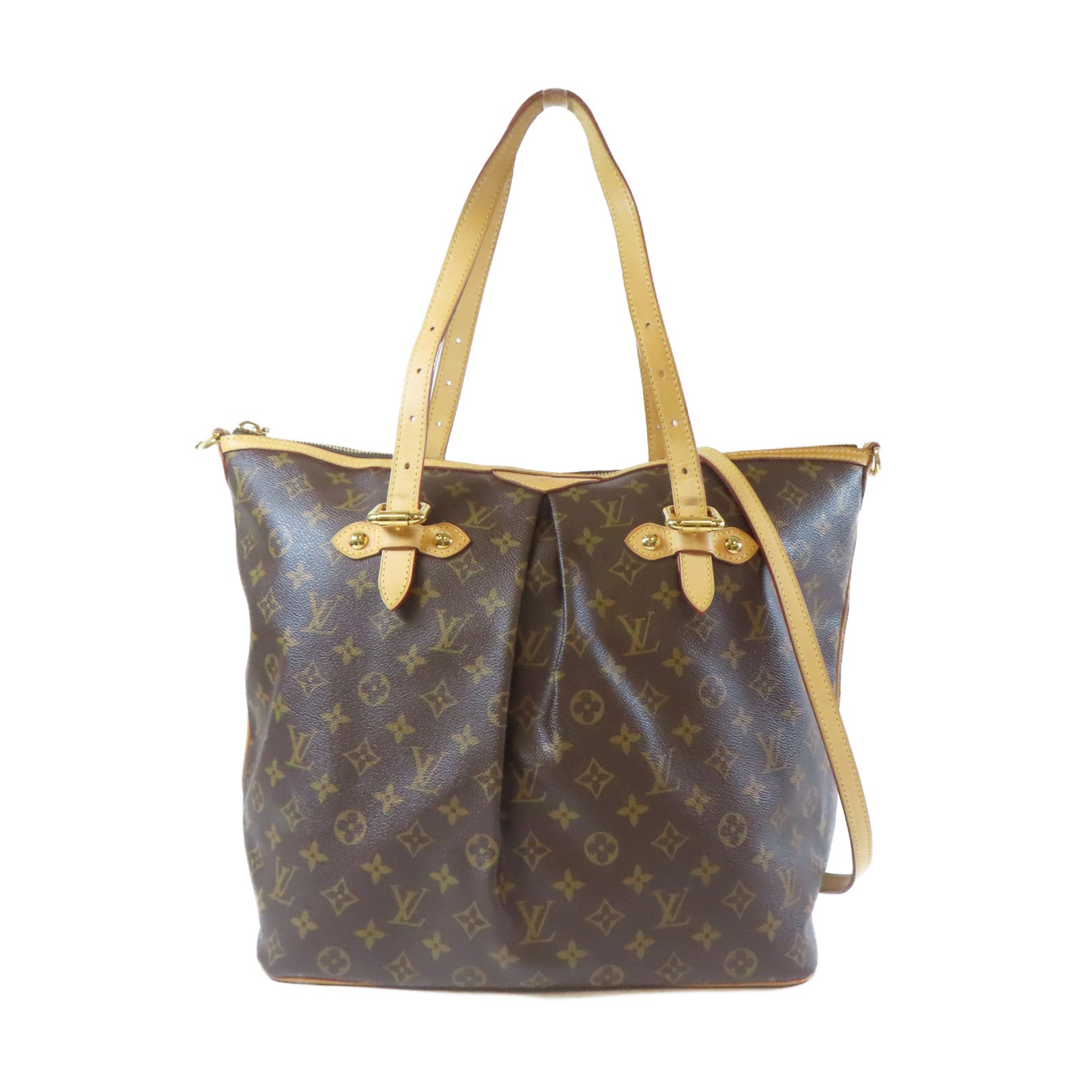 LOUIS VUITTON 【激減優惠】Monogram Palermo GM 2 Way Shoulder金扣手挽肩背兩用袋啡色