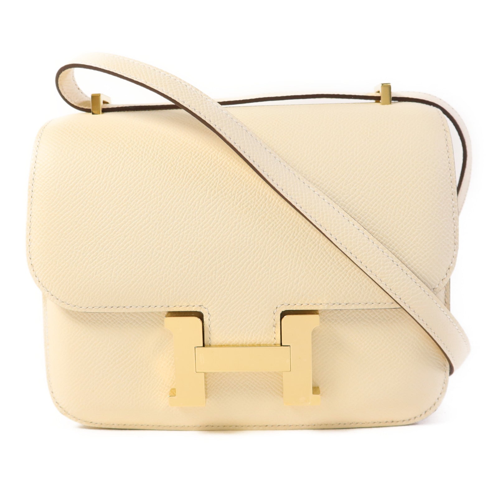 HERMES Epsom皮革Constance Mini金扣肩背袋Nata
